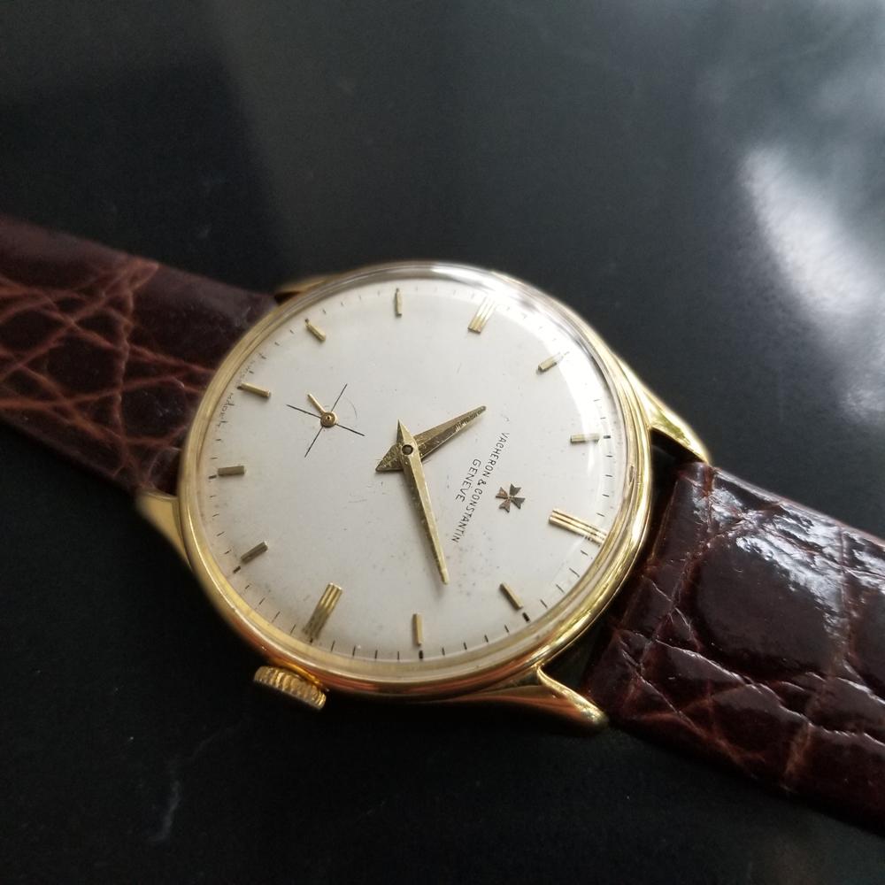 Mens Vacheron & Constantin Geneve 18k Solid Gold Hand-Wind, c.1960s MA168 In Excellent Condition In Beverly Hills, CA