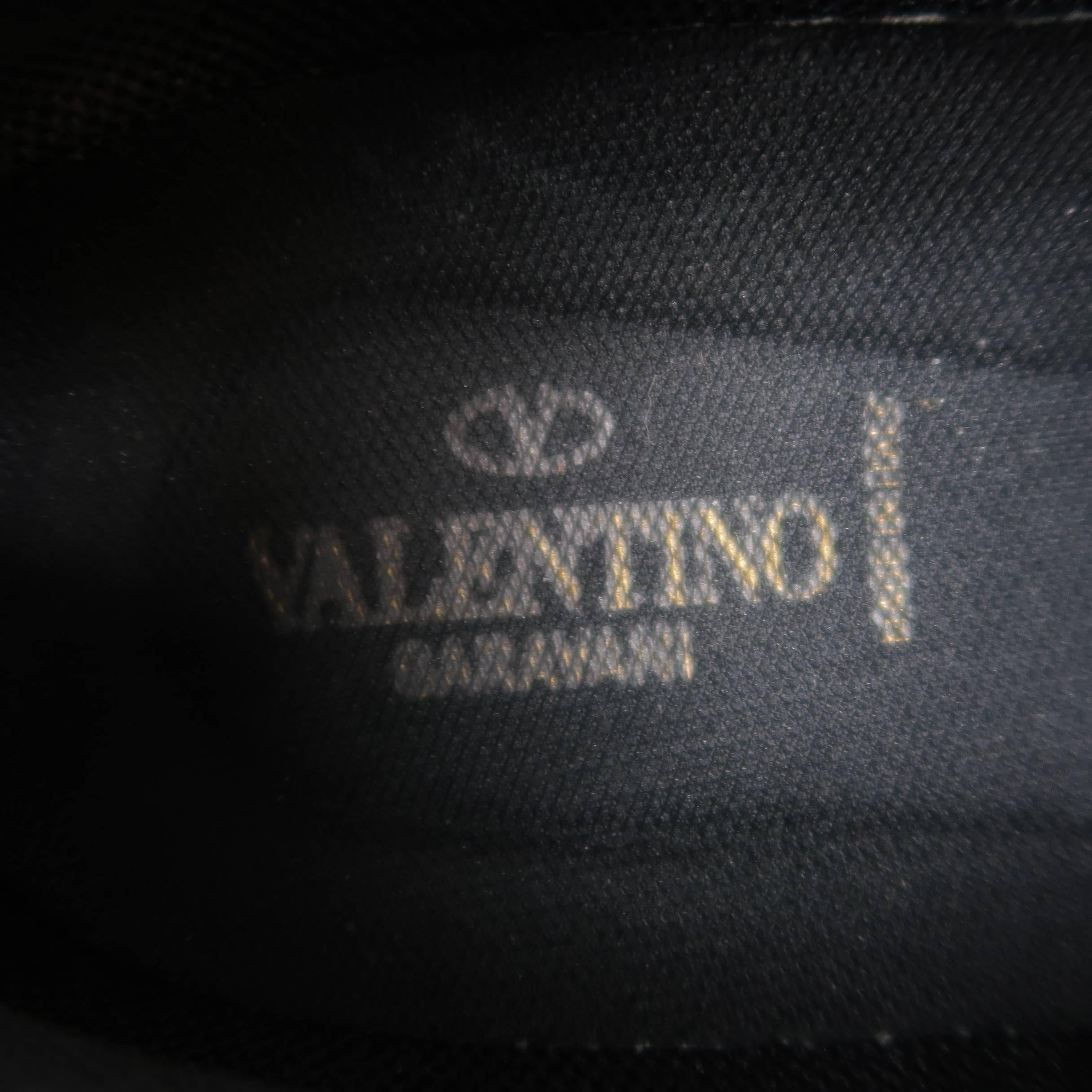 Men's VALENTINO Size 13 Olive & Camo Leather & Suede Orange Heel Rockrunner  5
