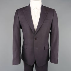 Men's  VERSACE COLLECTION 38 Short Eggplant Wool Peak Lapel Suit