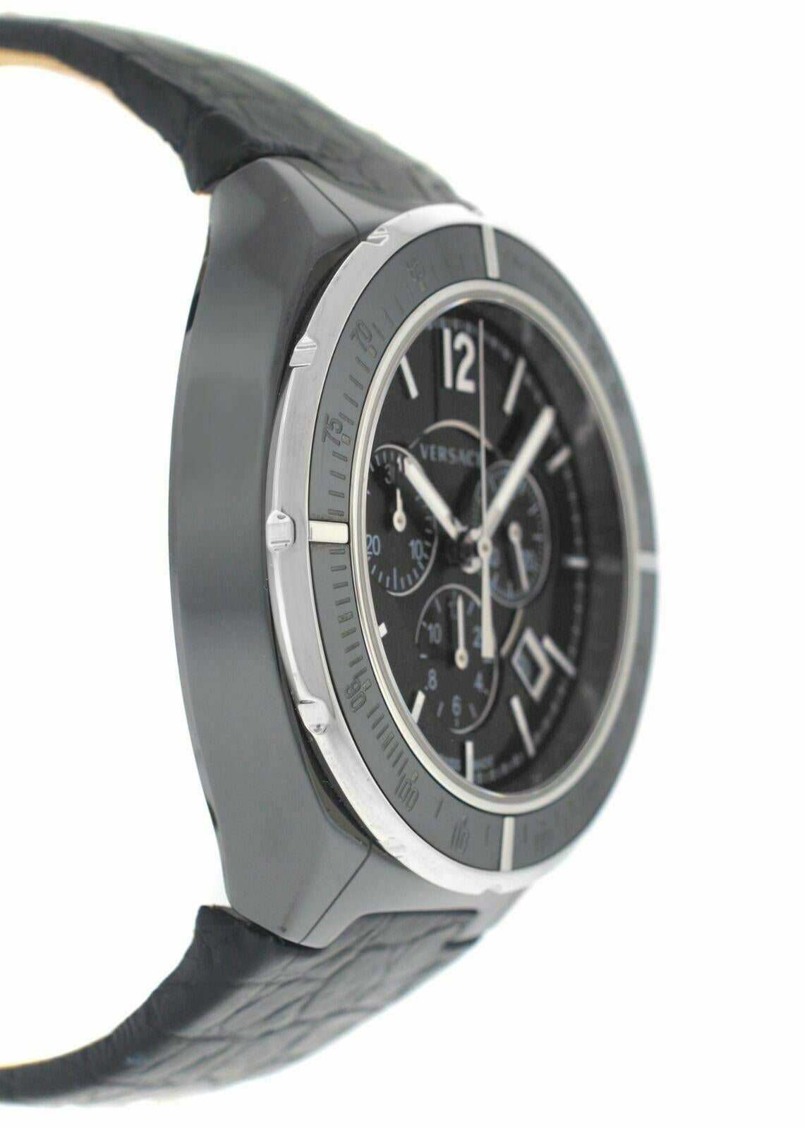 Men's Versace DV One 28CCS9D008 S009 Steel Ceramic Chrono Quartz Watch For Sale 2