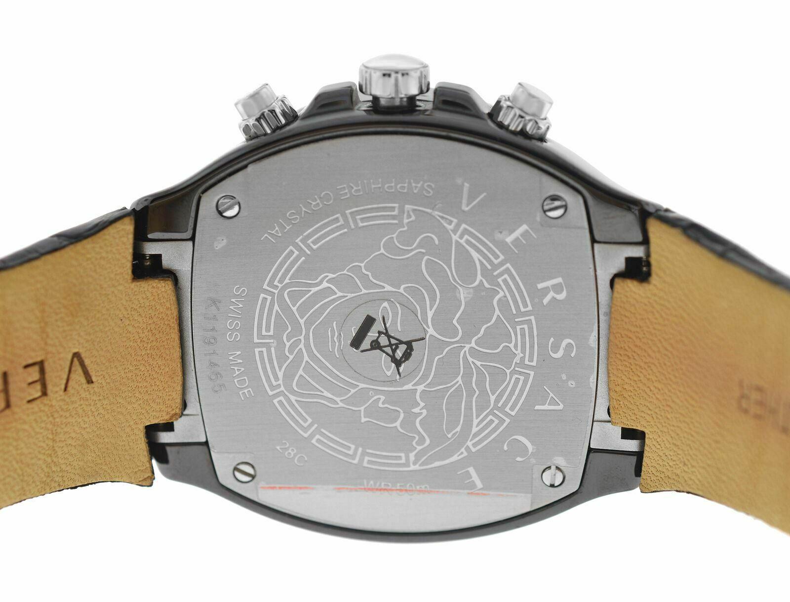Men's Versace DV One 28CCS9D008 S009 Steel Ceramic Chrono Quartz Watch For Sale 3