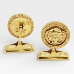 Men's Versace Medusa Head 18K Yellow Gold Contemporary Style Cufflinks