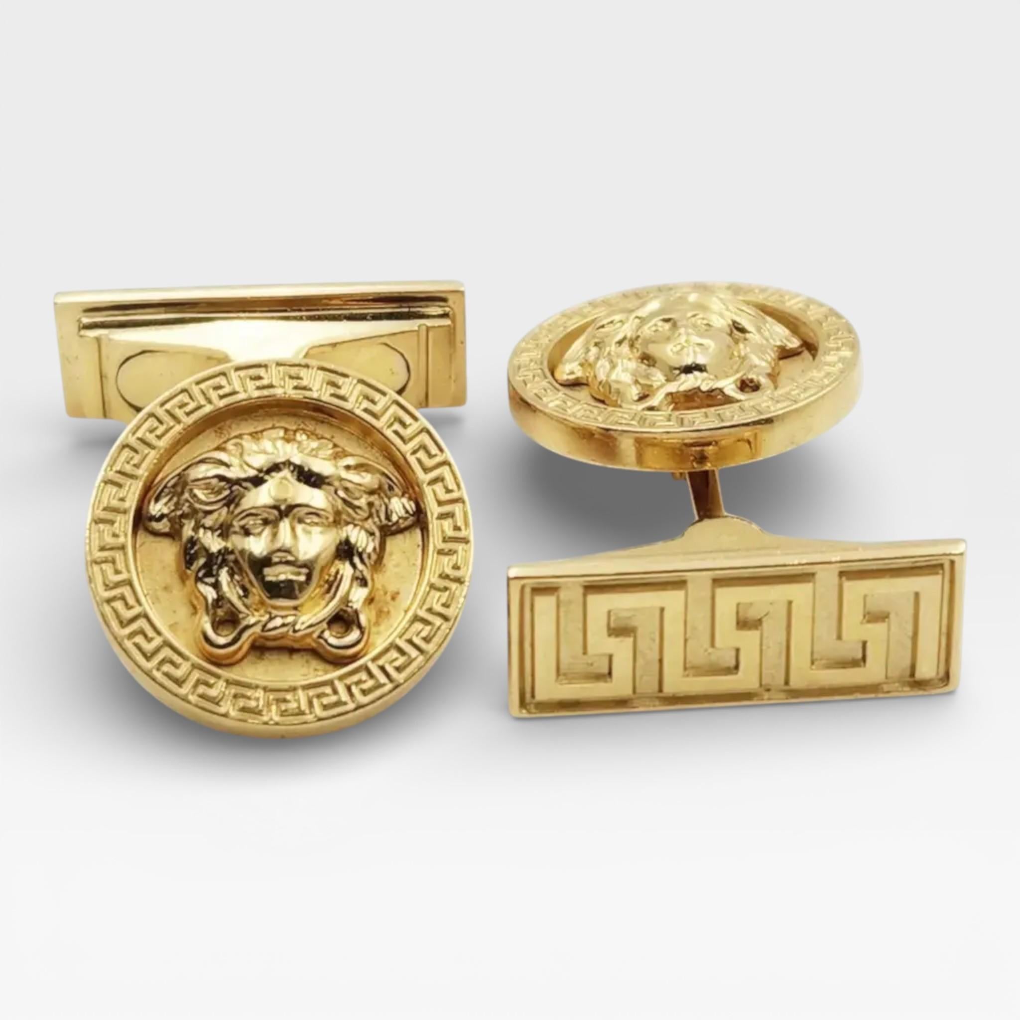Men's Versace Medusa Head 18K Yellow Gold Contemporary Style