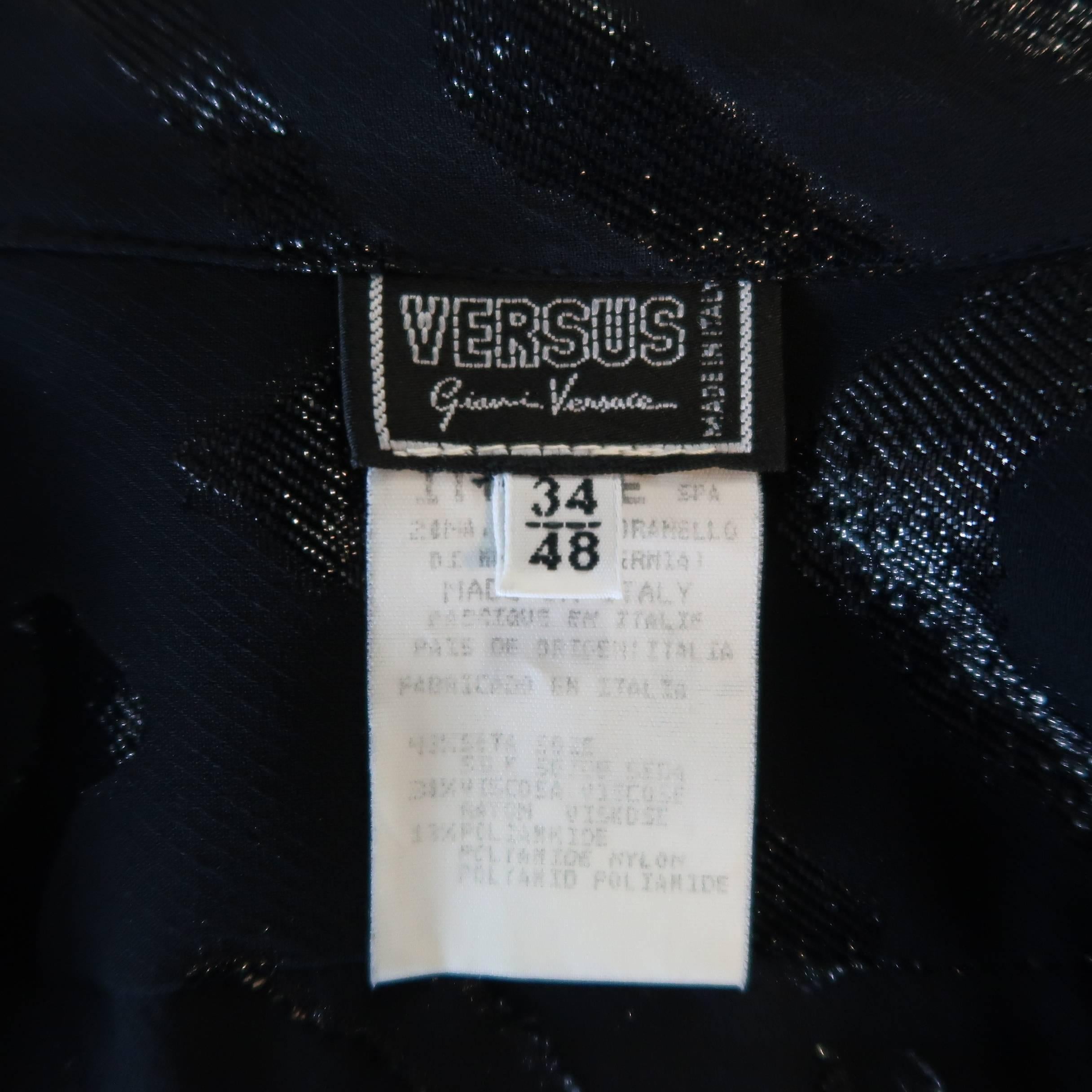 Men's VERSUS by GIANNI VERSACE Size S Black Tiger Print Silk Blend Burnout Shirt 5