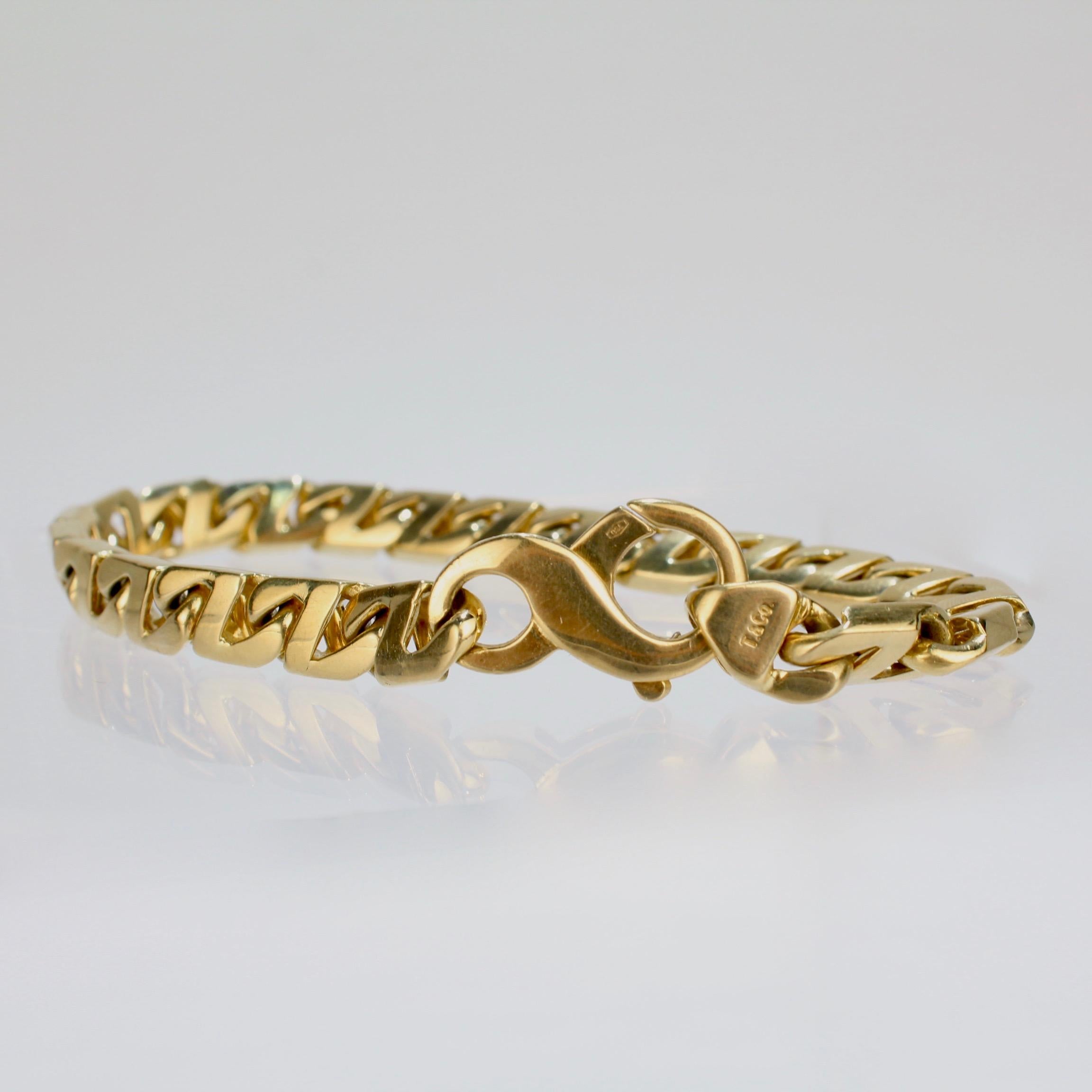 Modern Men's Vintage 18 Karat Gold Tiffany & Co. Heavy Chain Link Bracelet