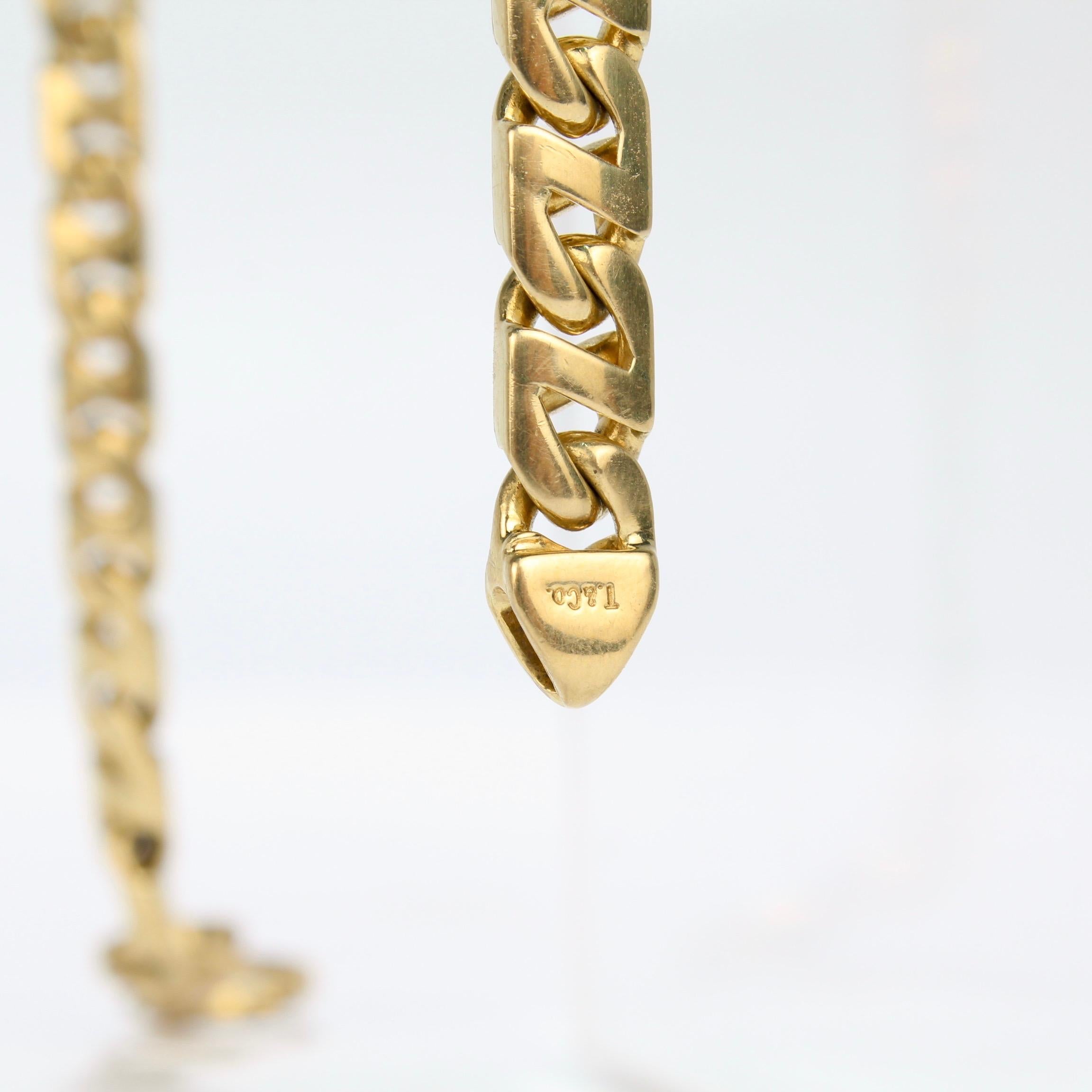 Men's Vintage 18 Karat Gold Tiffany & Co. Heavy Chain Link Bracelet In Good Condition In Philadelphia, PA