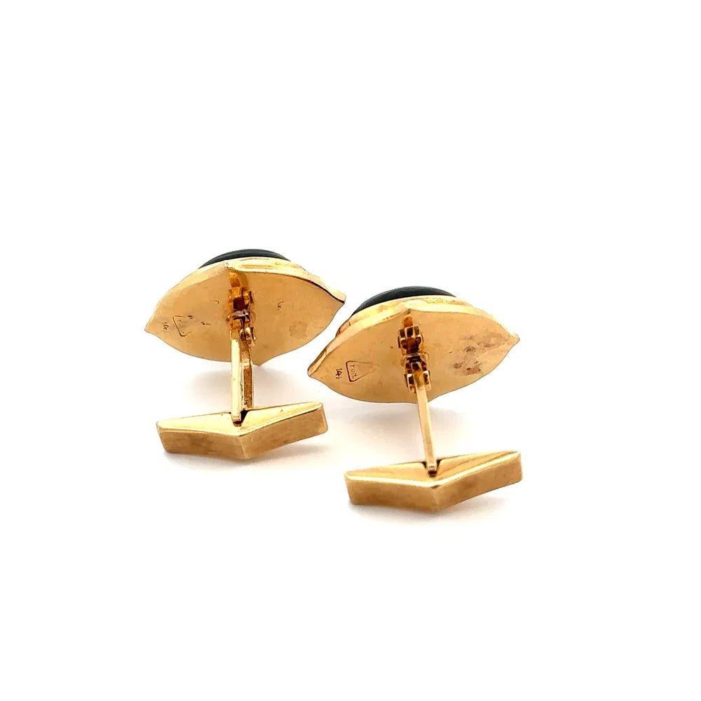 Men's Men’s Vintage 5 Piece Ebony and Gold Cufflinks and Stud Set For Sale