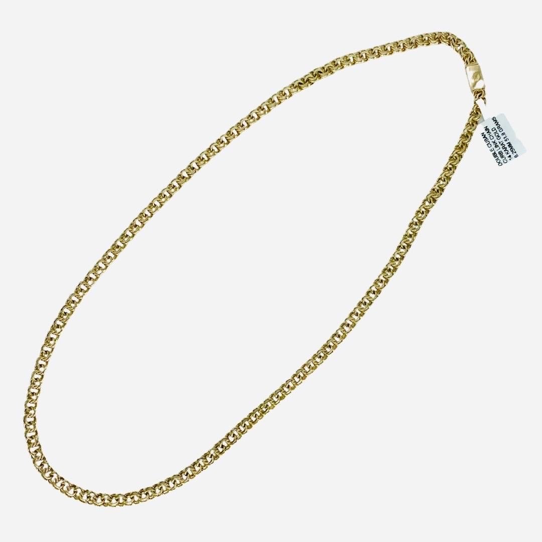 Men's Vintage 6.25mm Double Cuban Curb Link Chain 14 Karat 26 Inch.
Very heavy chain weighting 51.8 grams solid 14 karat gold. The chain includes a secured lock and is stamped 14k.