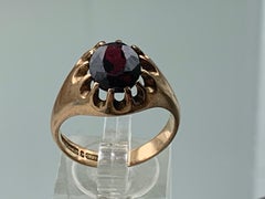 Mens Vintage 9ct Gold Garnet Ring