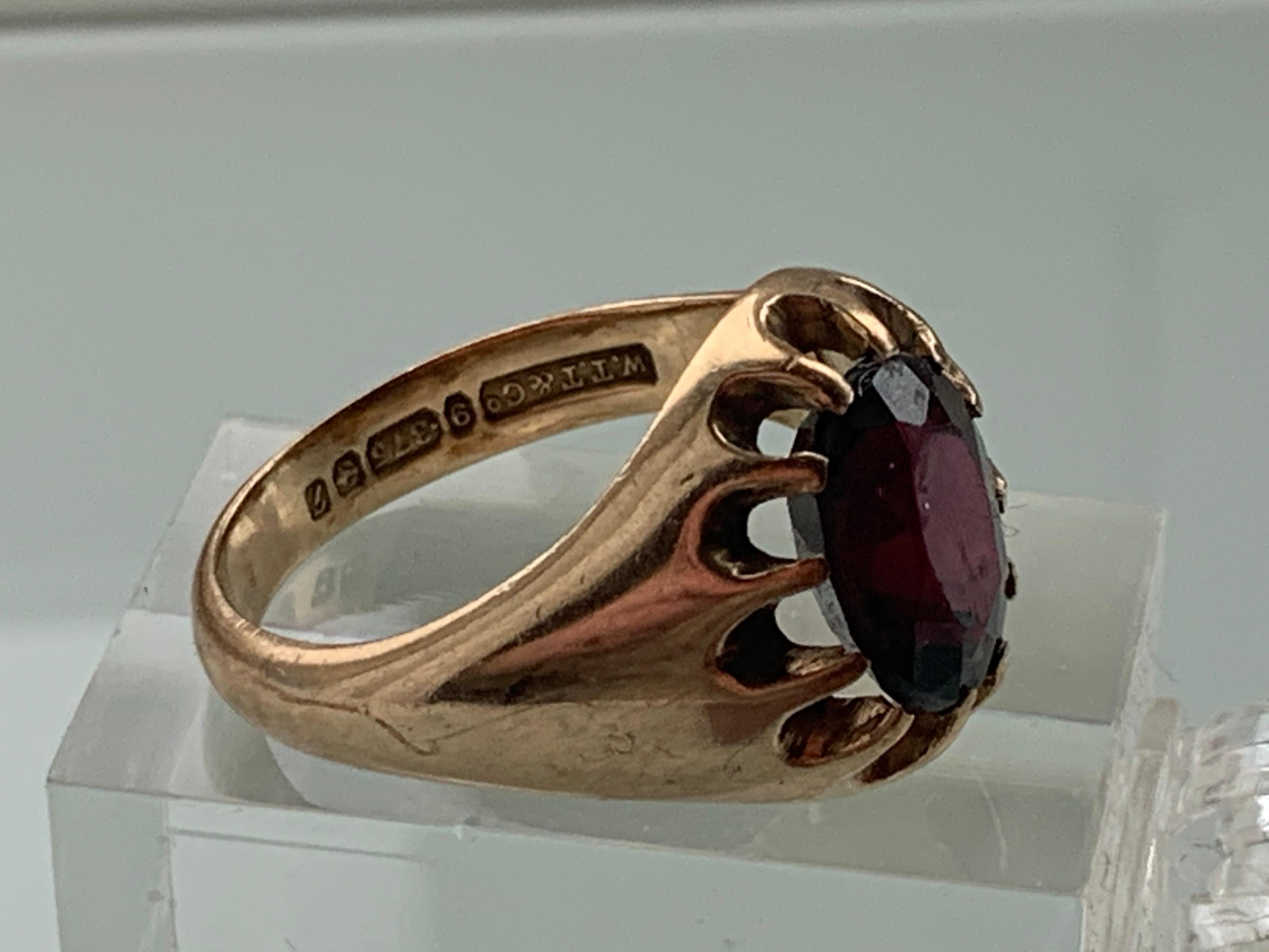 vintage mens garnet ring