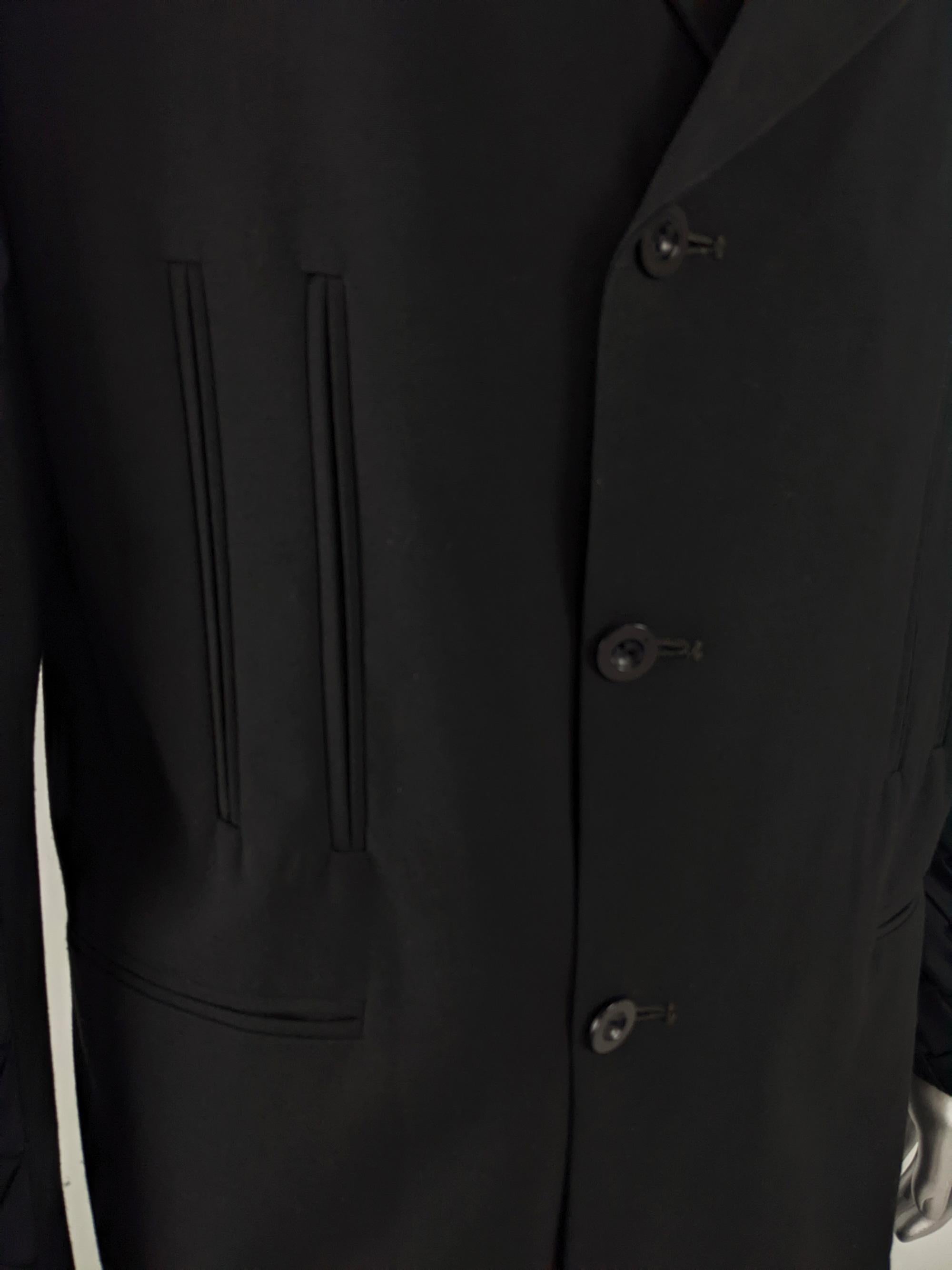 Men's Mens Vintage Avant Garde Wide Shoulder Pads Woven Sleeves Blazer Jacket, 1980s