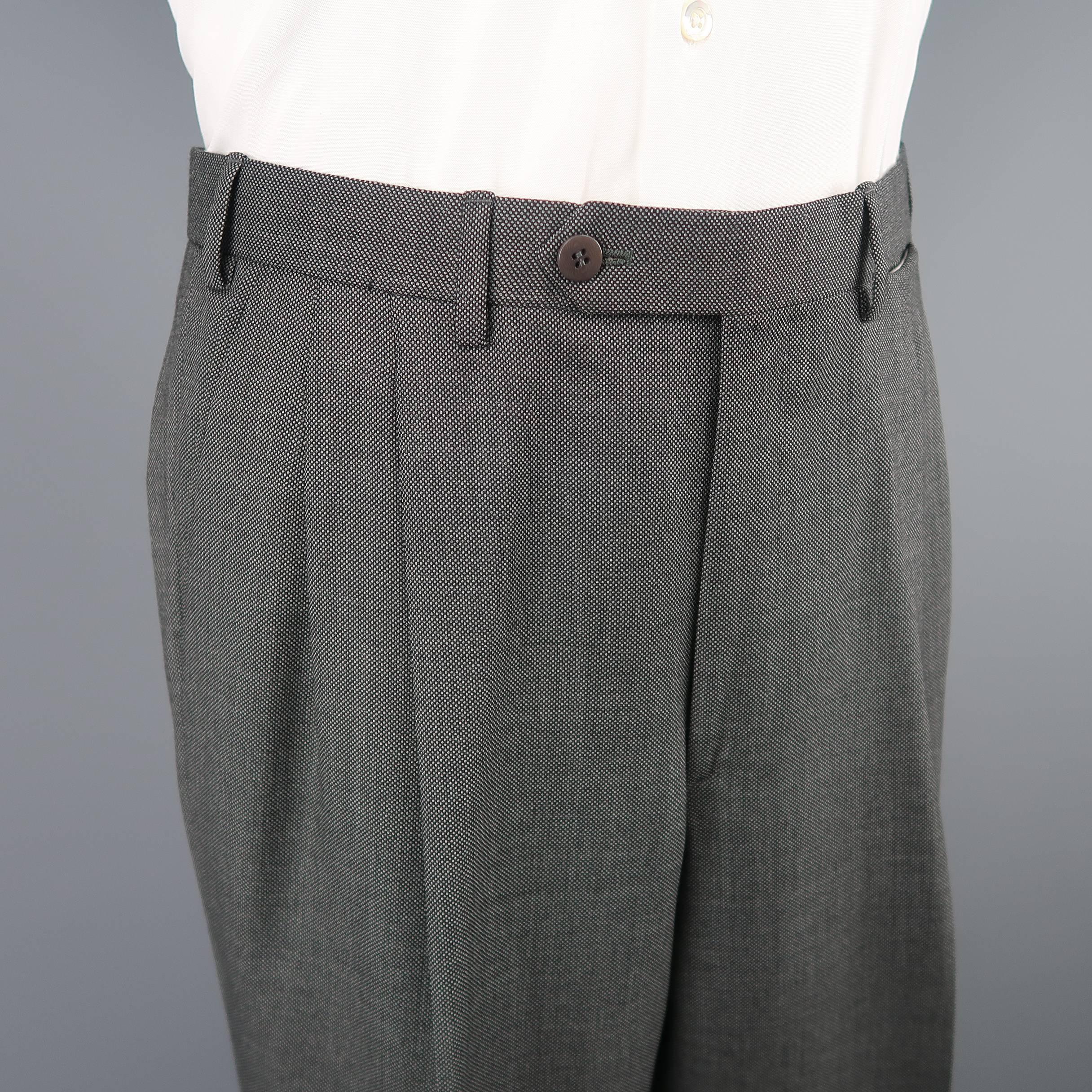 Men's Vintage BRIONI 38 Charcoal Nailhead Wool Two Button Notch Lapel Suit 2