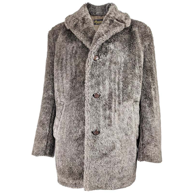 Mens Vintage Brown Faux Fur Coat, 1970s at 1stDibs | snorkel coat 1970
