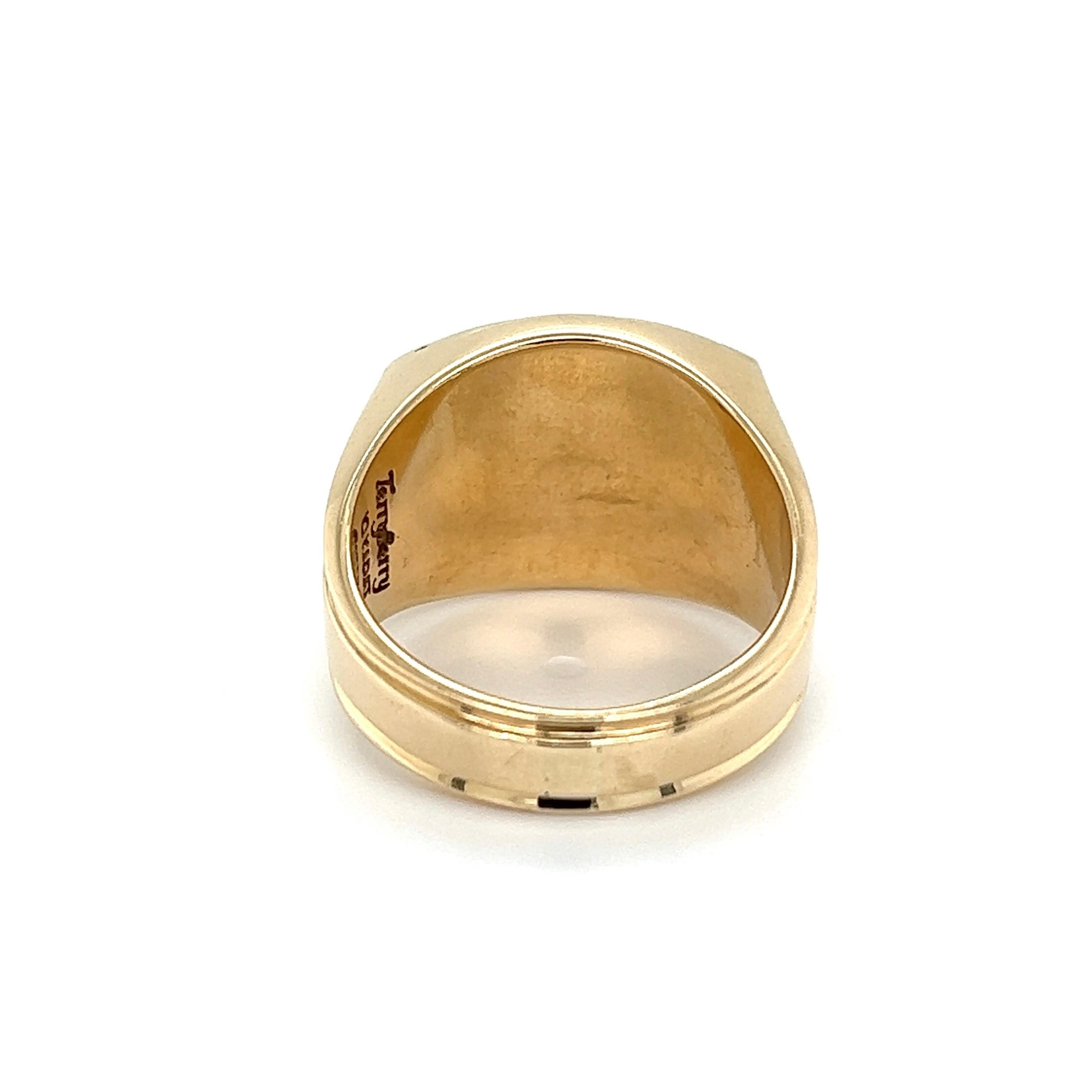 Modernist Men's Vintage Diamond TERRYBERRY Gold Class Ring For Sale