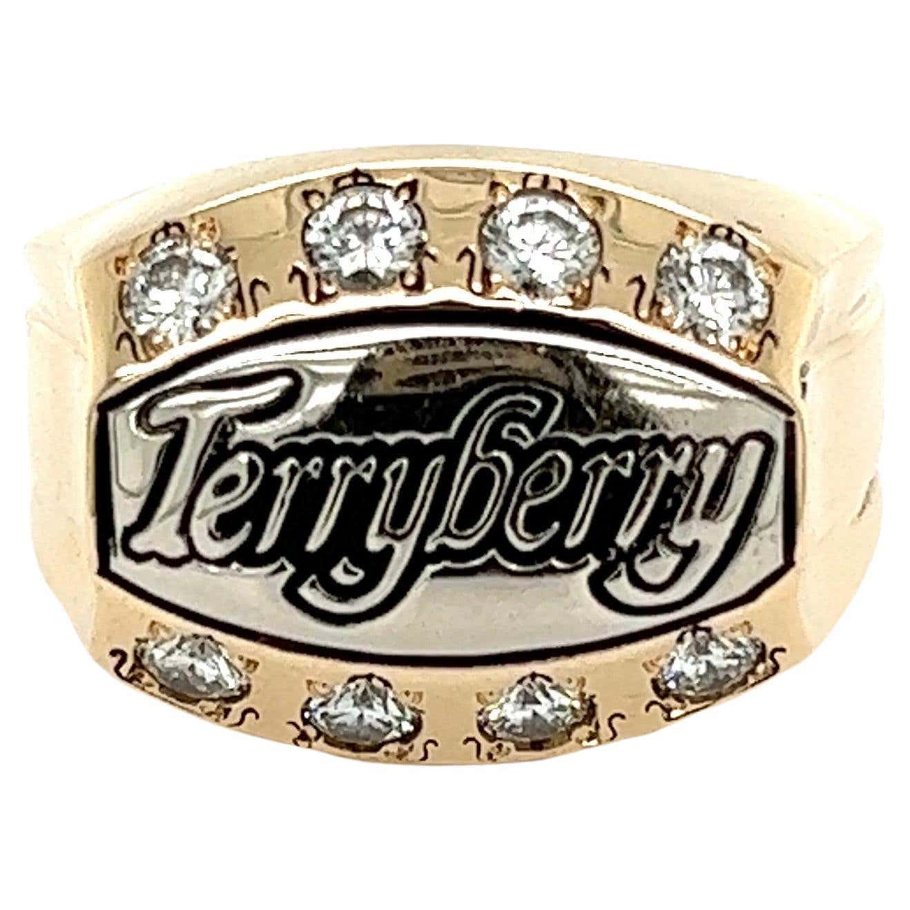 Men's Vintage Diamond TERRYBERRY Gold Class Ring For Sale at 1stDibs ...