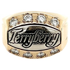Men's Vintage Diamond TERRYBERRY Gold Class Ring