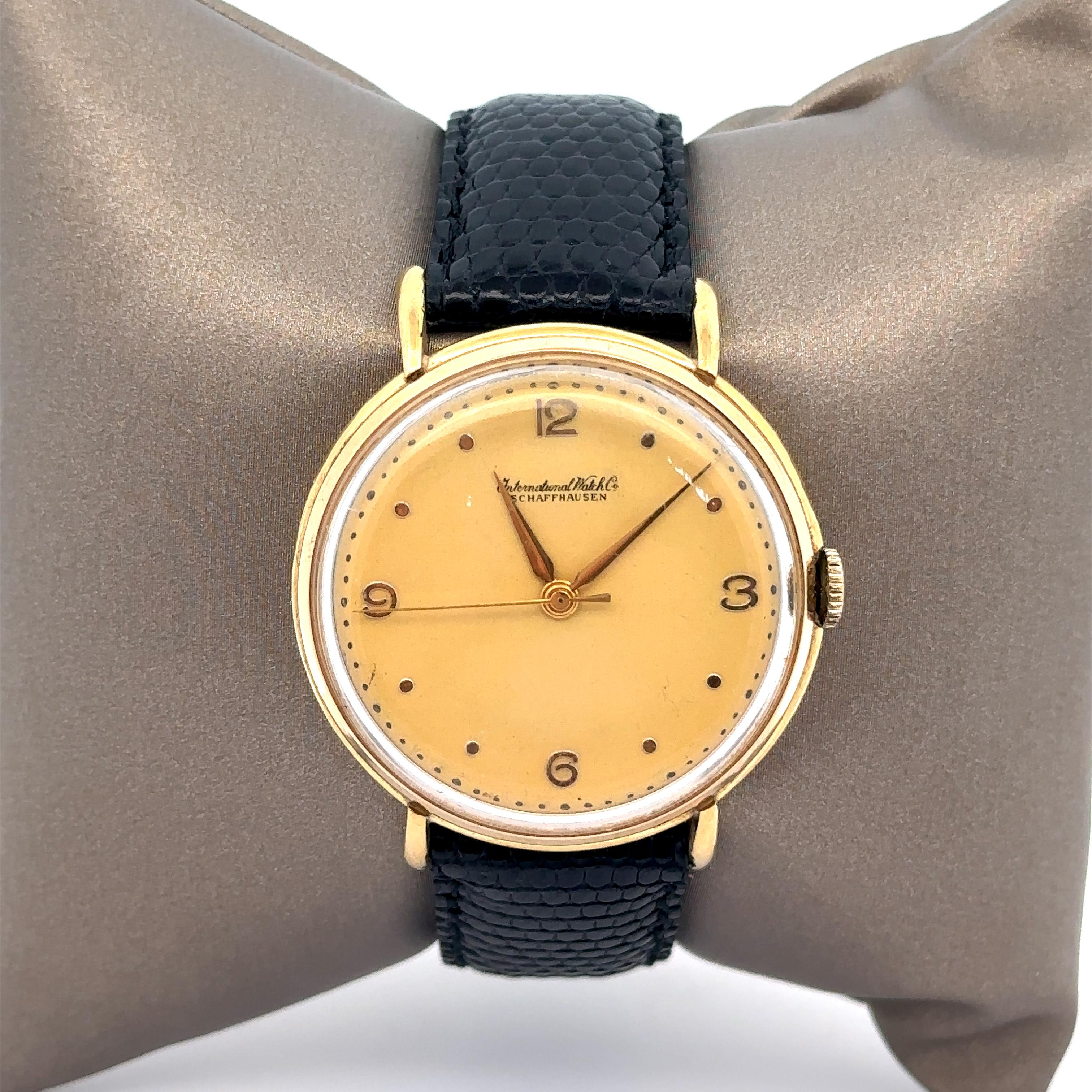 Herren Vintage International IWC 36mm 18k Gold Mechanische Herren-Vintage-Armbanduhr Cal. 89 im Angebot 2