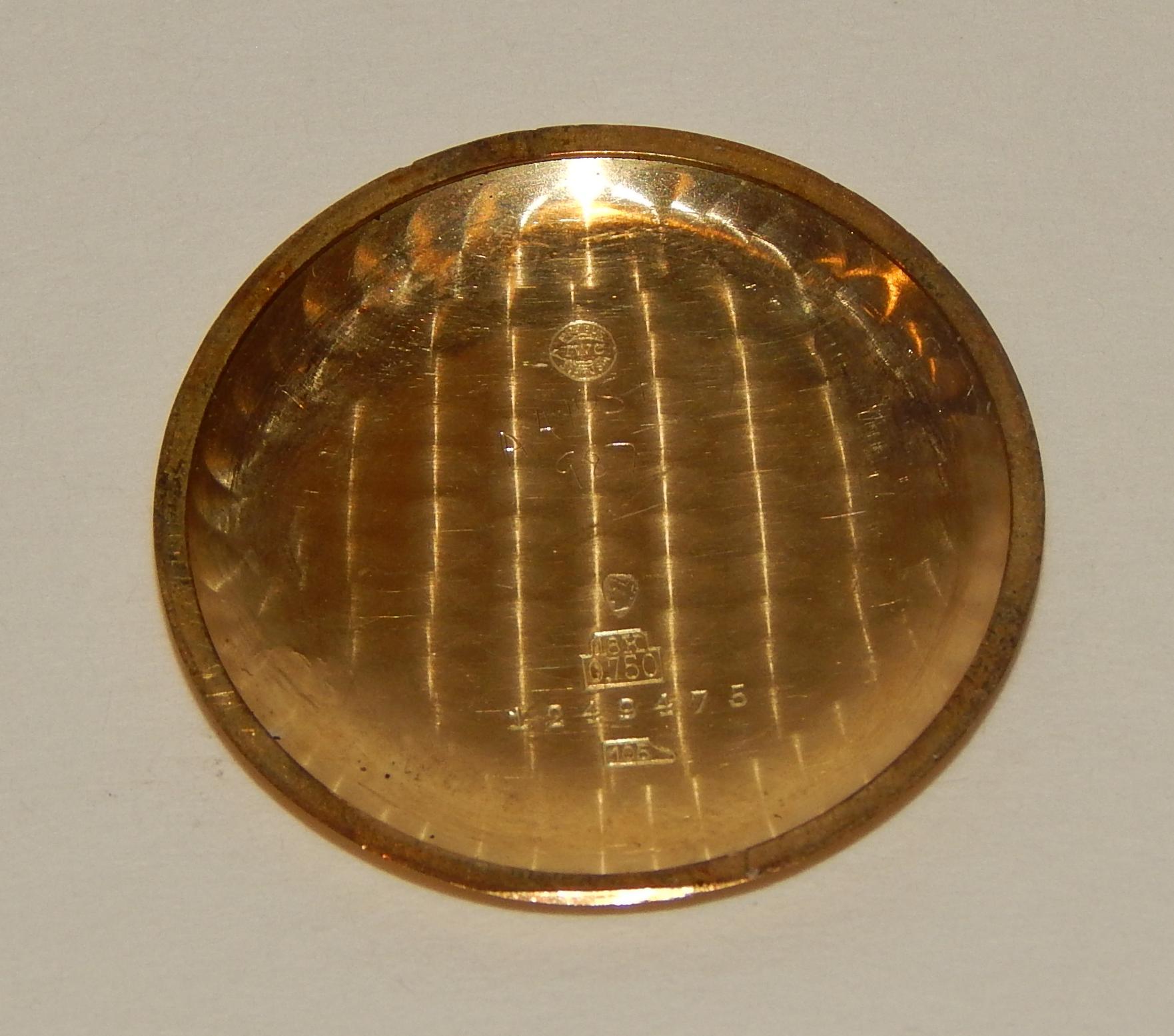 Reloj de pulsera vintage de oro de 18 quilates de Men's Vintage International Watch Company Oro en venta