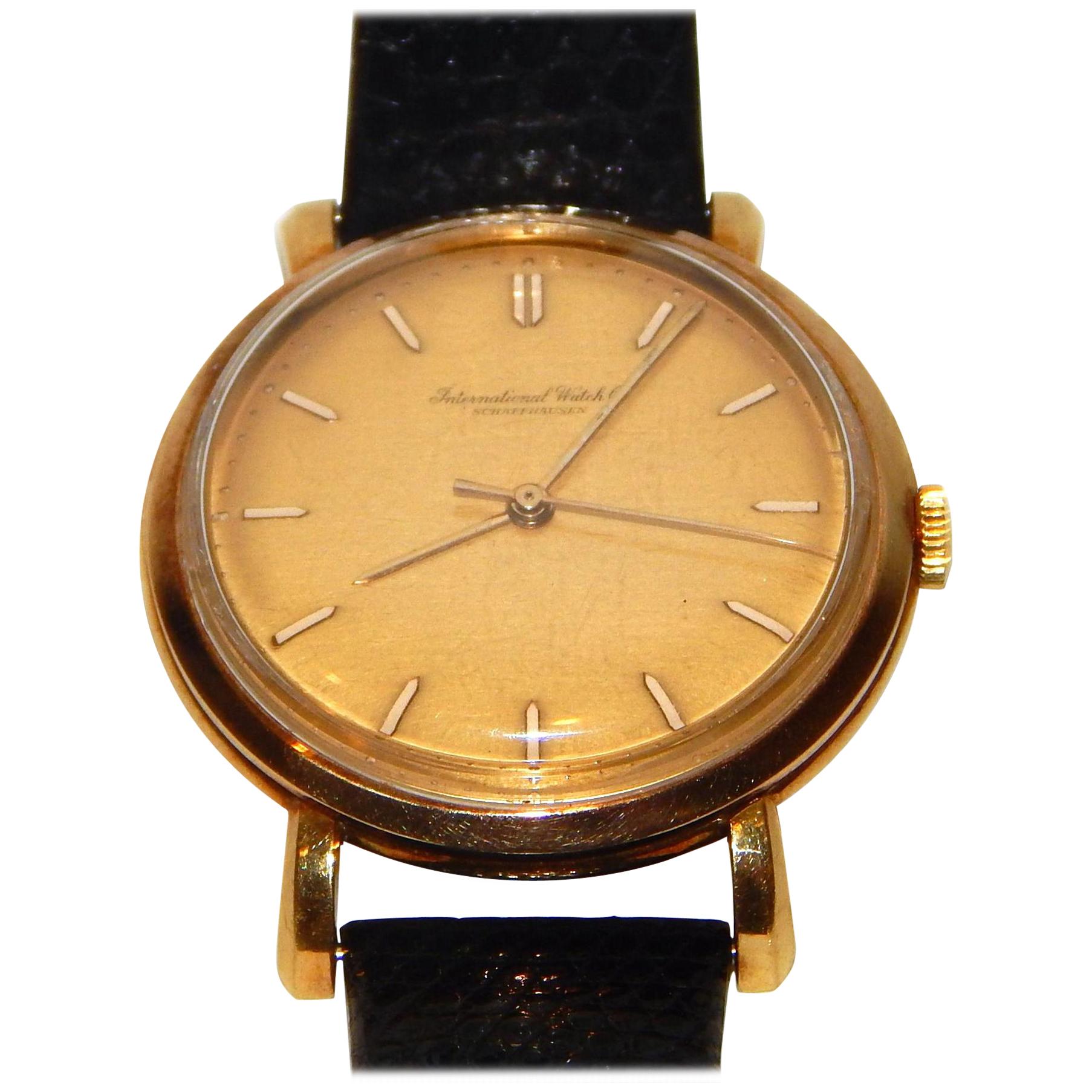 Montre-bracelet vintage pour hommes International Watch Company en or 18 carats
