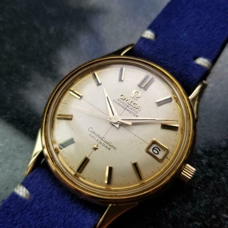 Men #39 s Vintage Omega 18K Gold Constellation Calendar Automatic c 1960