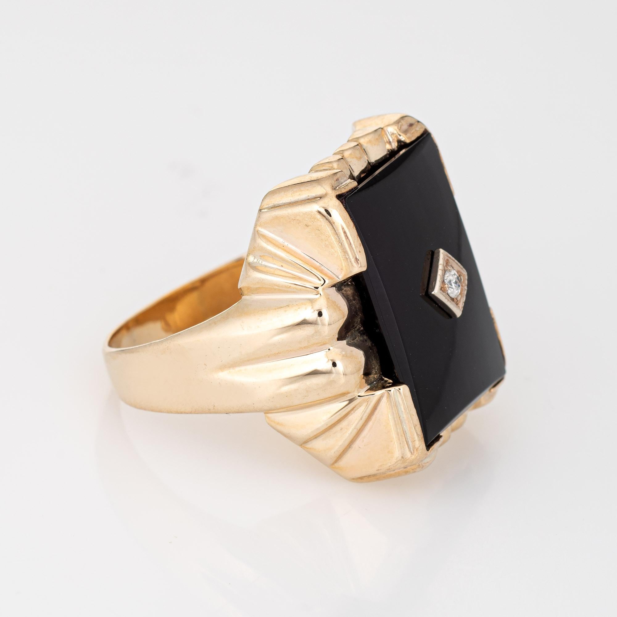 men's vintage gold onyx ring