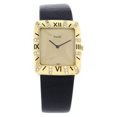 Men's Vintage Piaget 18 Karat Yellow Gold and Diamond Watch