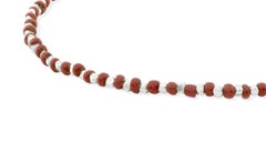 Men's Vintage Rust Beaded Bracelet with Silver by Allison Bryan