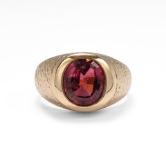 Men's Tourmaline Ring 4.5 Carats, 18K, Size 10
