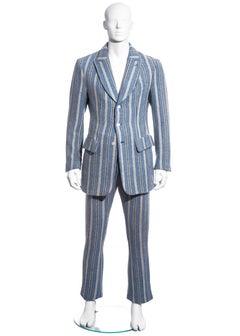 Men's Vivienne Westwood blue striped Harris Tweed suit, fw 1996