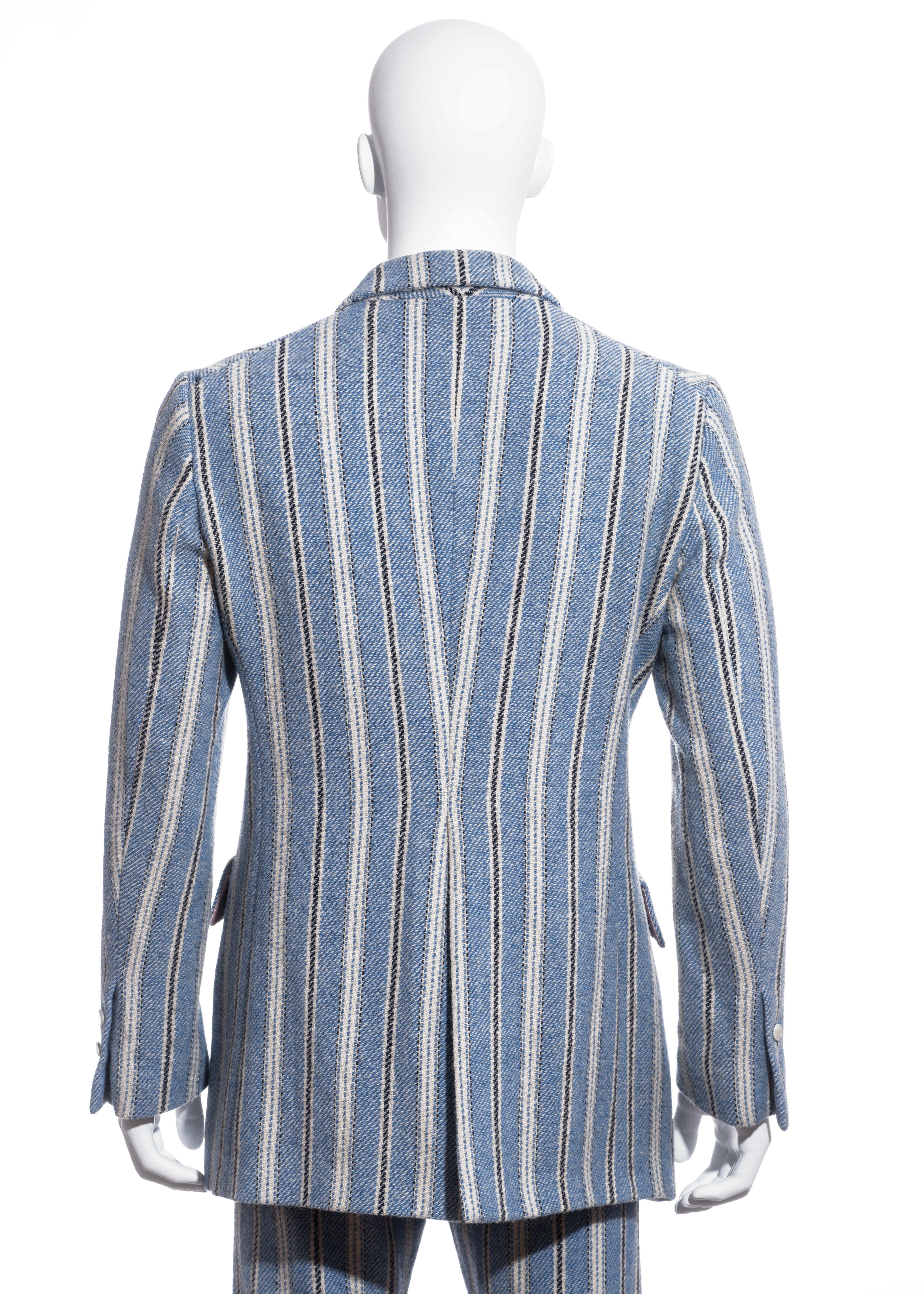 Men's Vivienne Westwood blue striped Harris Tweed suit, fw 1996 For Sale 2