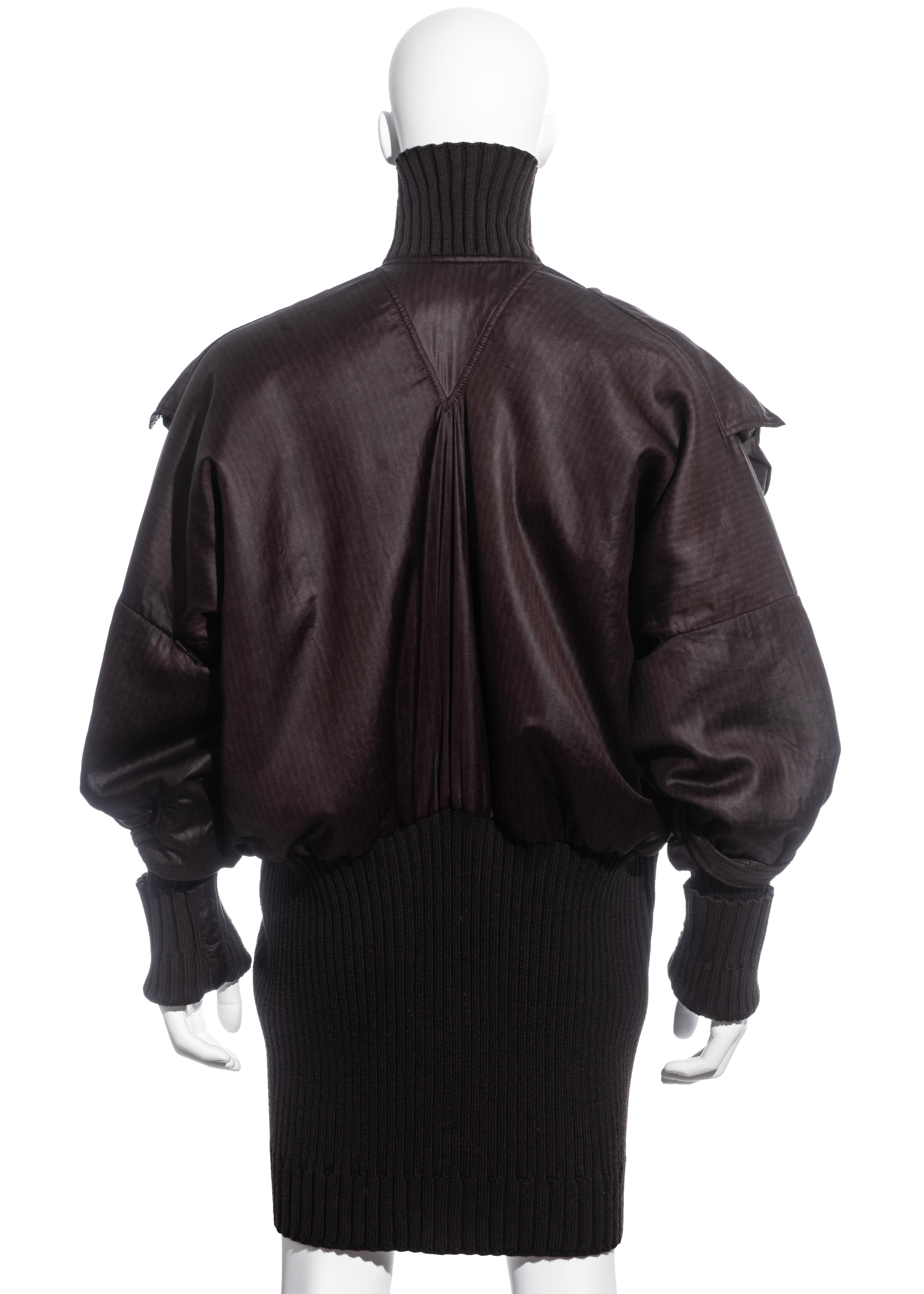 Men's Vivienne Westwood brown nylon and wool bomber jacket, fw 2003 at ...