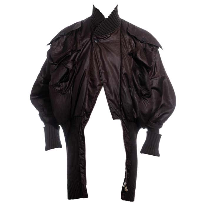 Men's Vivienne Westwood brown nylon and wool bomber jacket, fw 2003 at ...