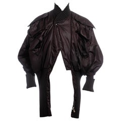 Men's Vivienne Westwood brown nylon and wool bomber jacket, fw 2003