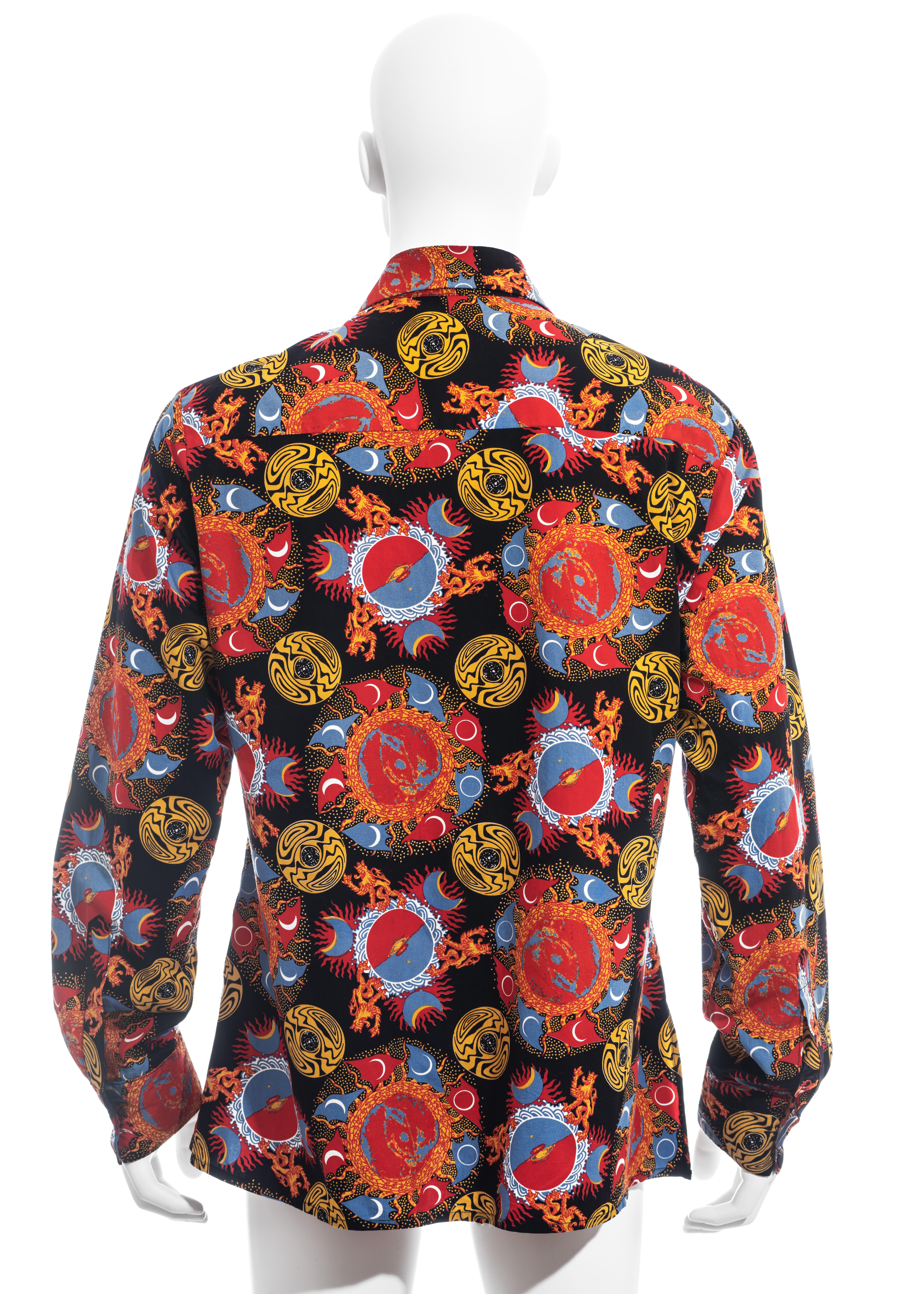 Men's Vivienne Westwood galaxy print cotton shirt and pocket square, ss 1988 In Good Condition In London, GB