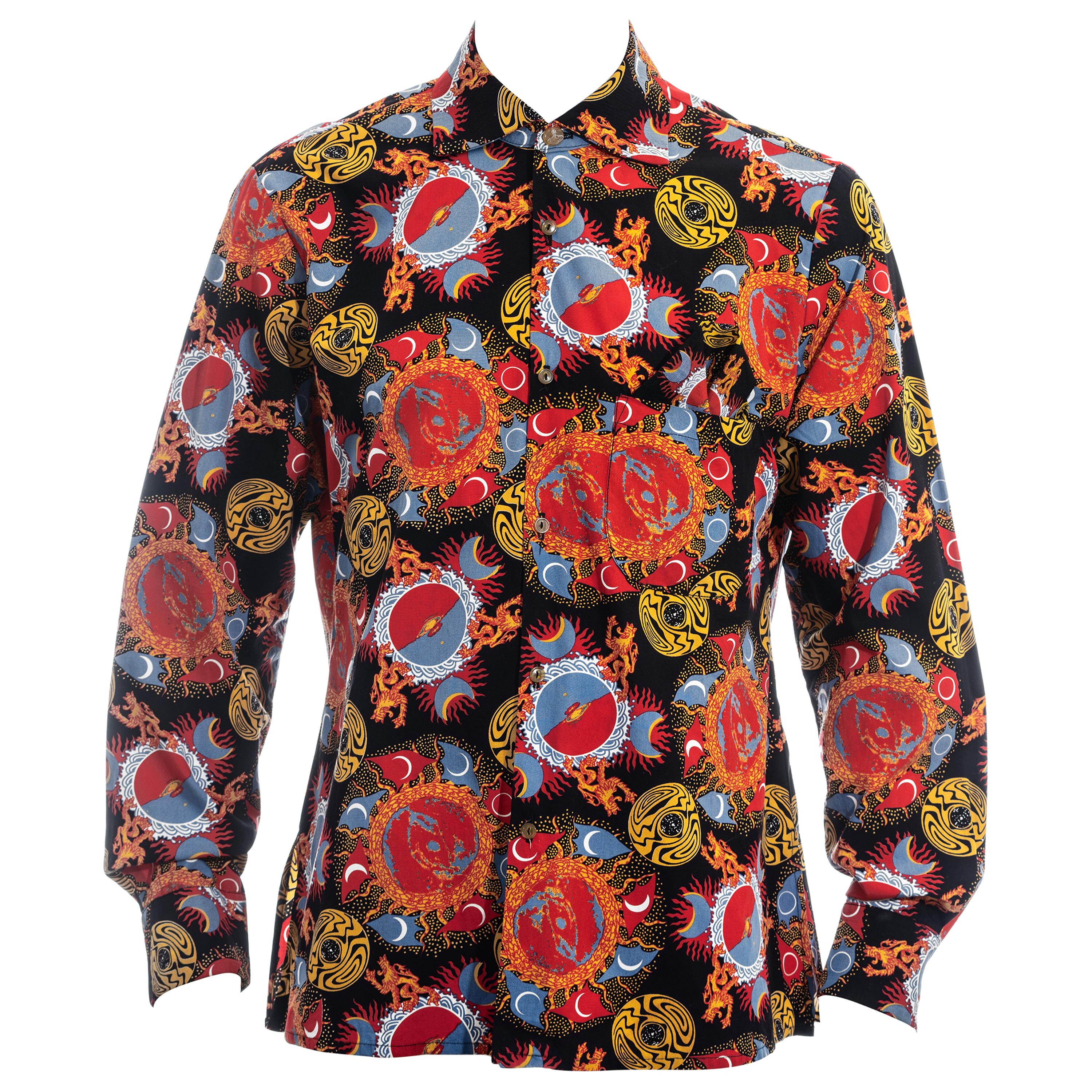 Men's Vivienne Westwood galaxy print cotton shirt and pocket square, ss 1988