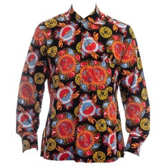 Retro Men's Vivienne Westwood galaxy print cotton shirt and pocket square, ss 1988