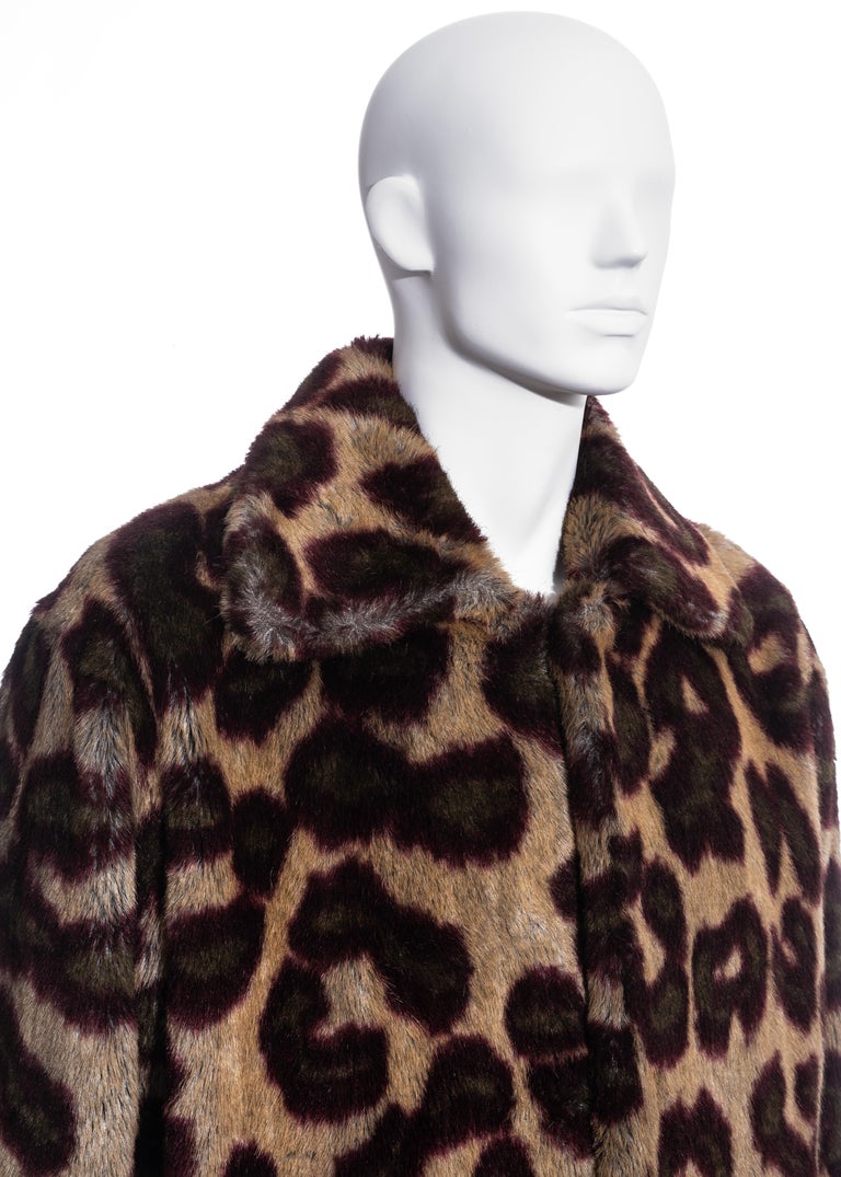 Men's Vivienne Westwood leopard print faux fur coat, fw 1998 For Sale ...