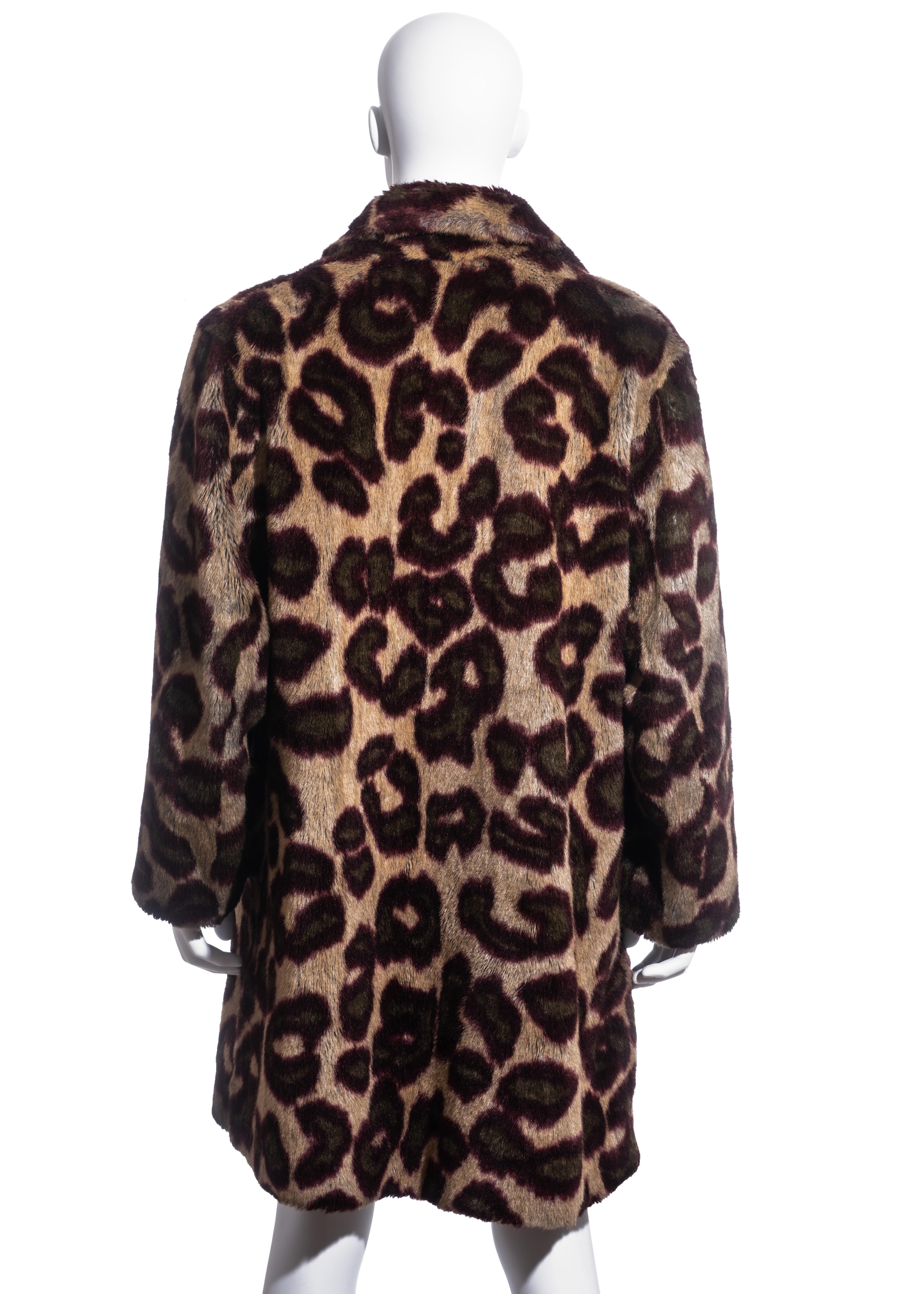 Unisex Vivienne Westwood leopard print faux fur coat, fw 1998 In Good Condition For Sale In London, GB