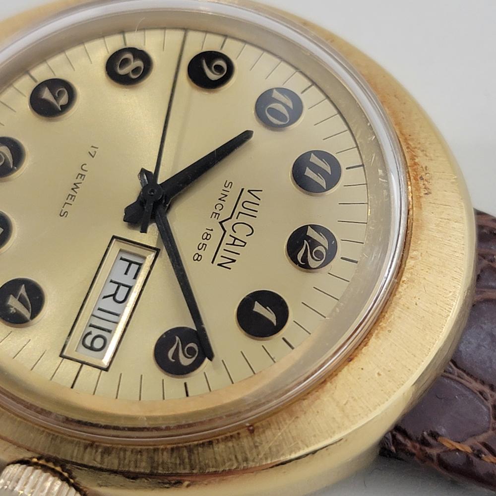 Herren Vulcain Ref 45325 Tagesdatum 38mm Handaufzugs-Uhr 1970er Jahre Vintage JM24 2