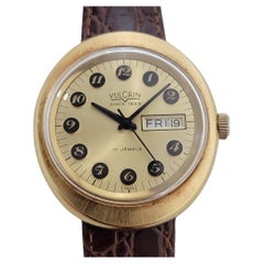 Vulcain réf. 45325 Day Date 38mm Montre habillée à remontage manuel vintage pour hommes, années 1970 JM24