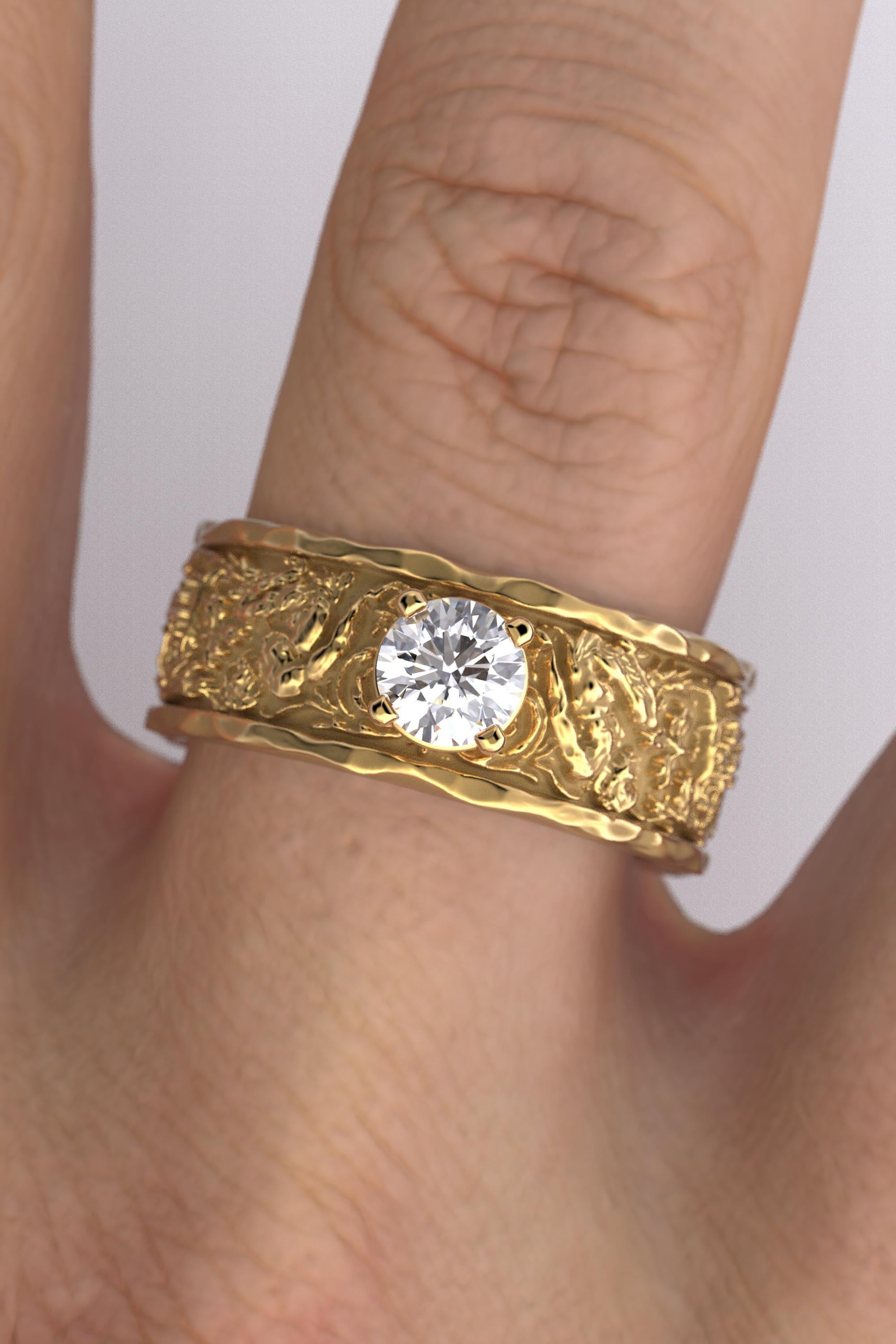 For Sale:  Men's Wedding Band: 18k Gold with Natural Half-Carat Diamond, made in Italy ring 5