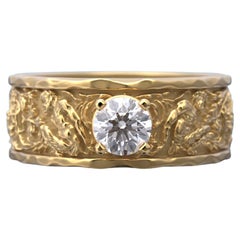 Men's Wedding Band: 18k Gold with Natural Half-Carat Diamond, made in Italy ring