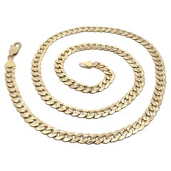 Men
s Well Made Solid 14k Yellow Gold 25" Cuban Curb Link Chain Necklace