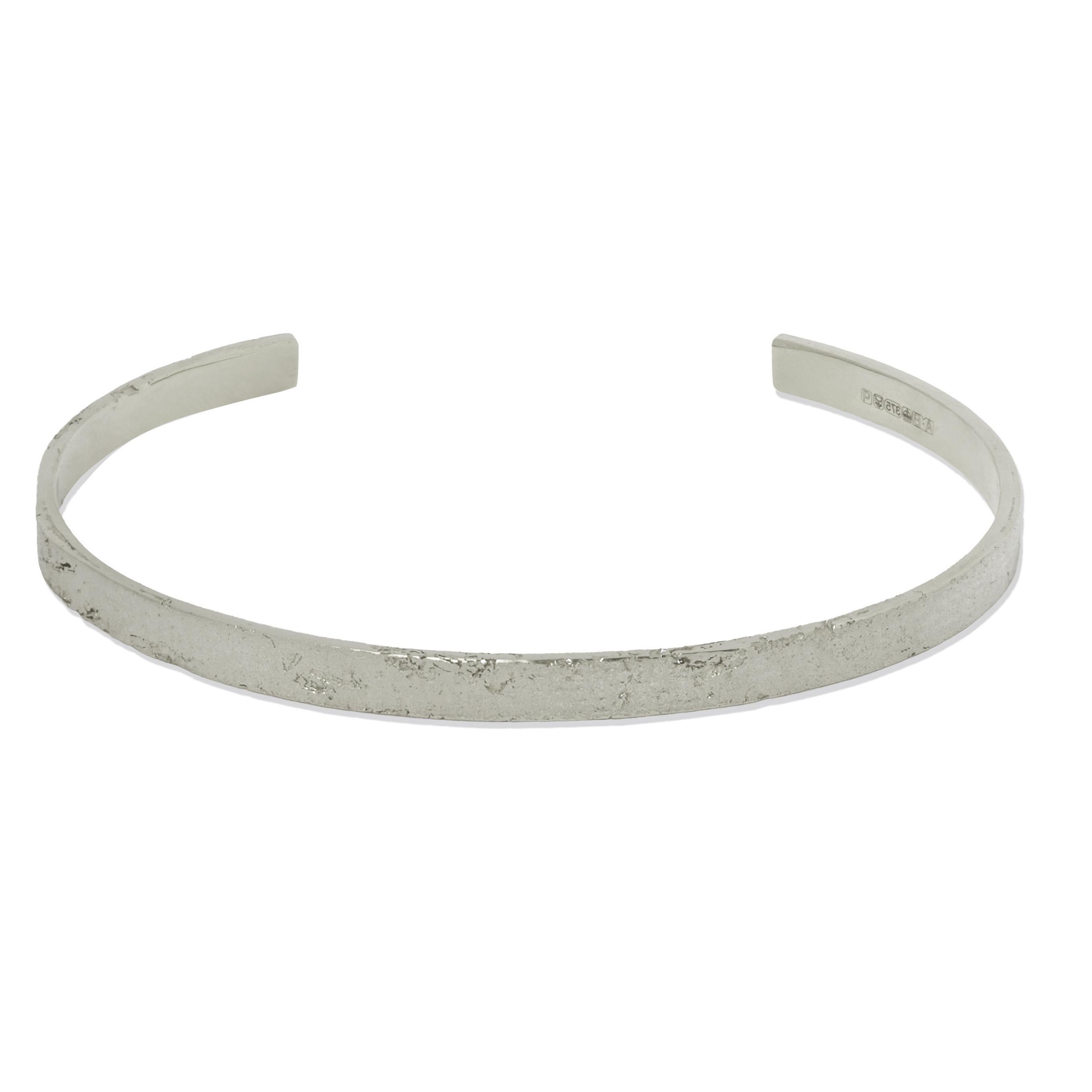 Men's Solid White Gold Paper Cuff Bracelet by Allison Bryan For Sale 1