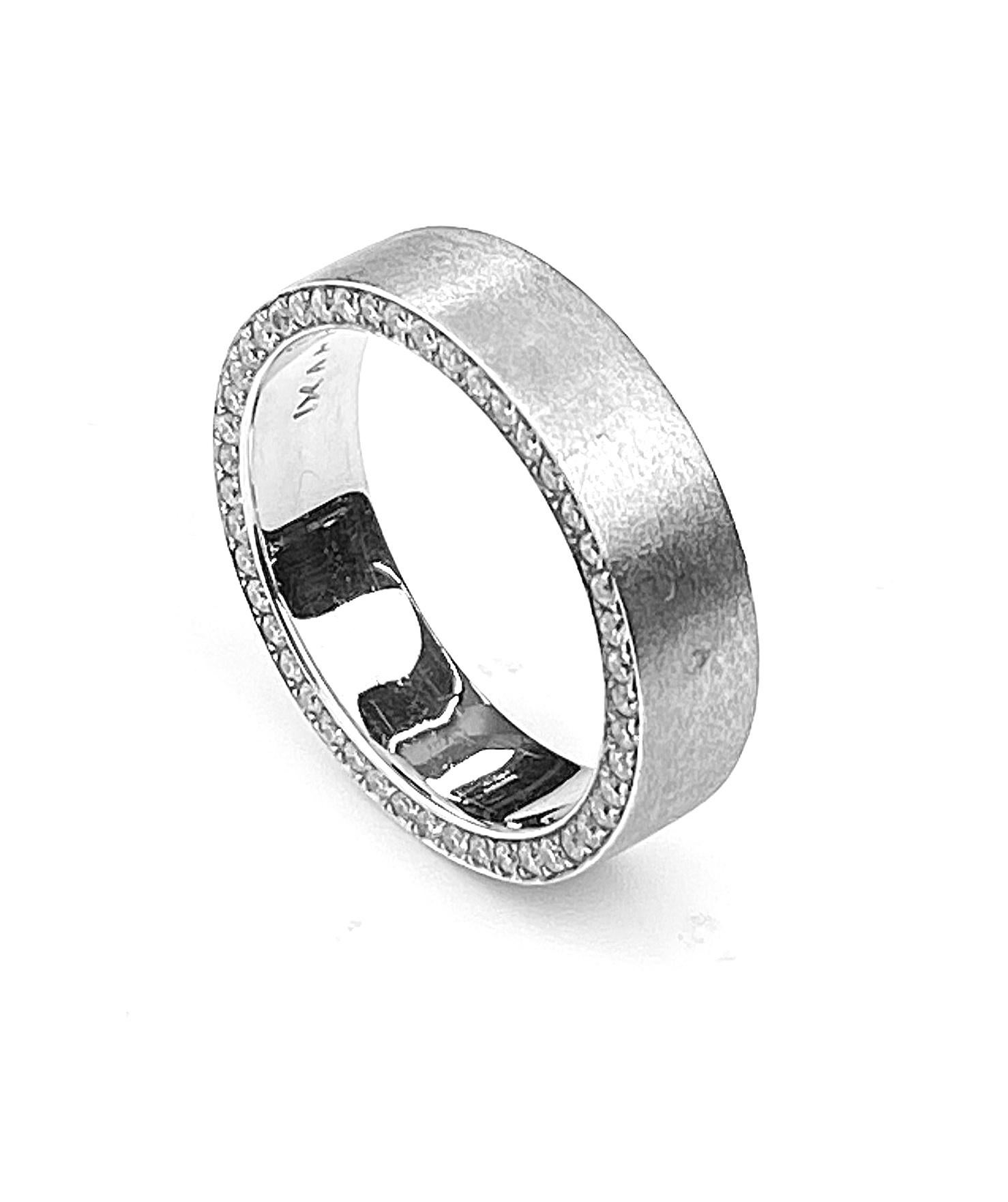 mens wedding band with diamonds on the side