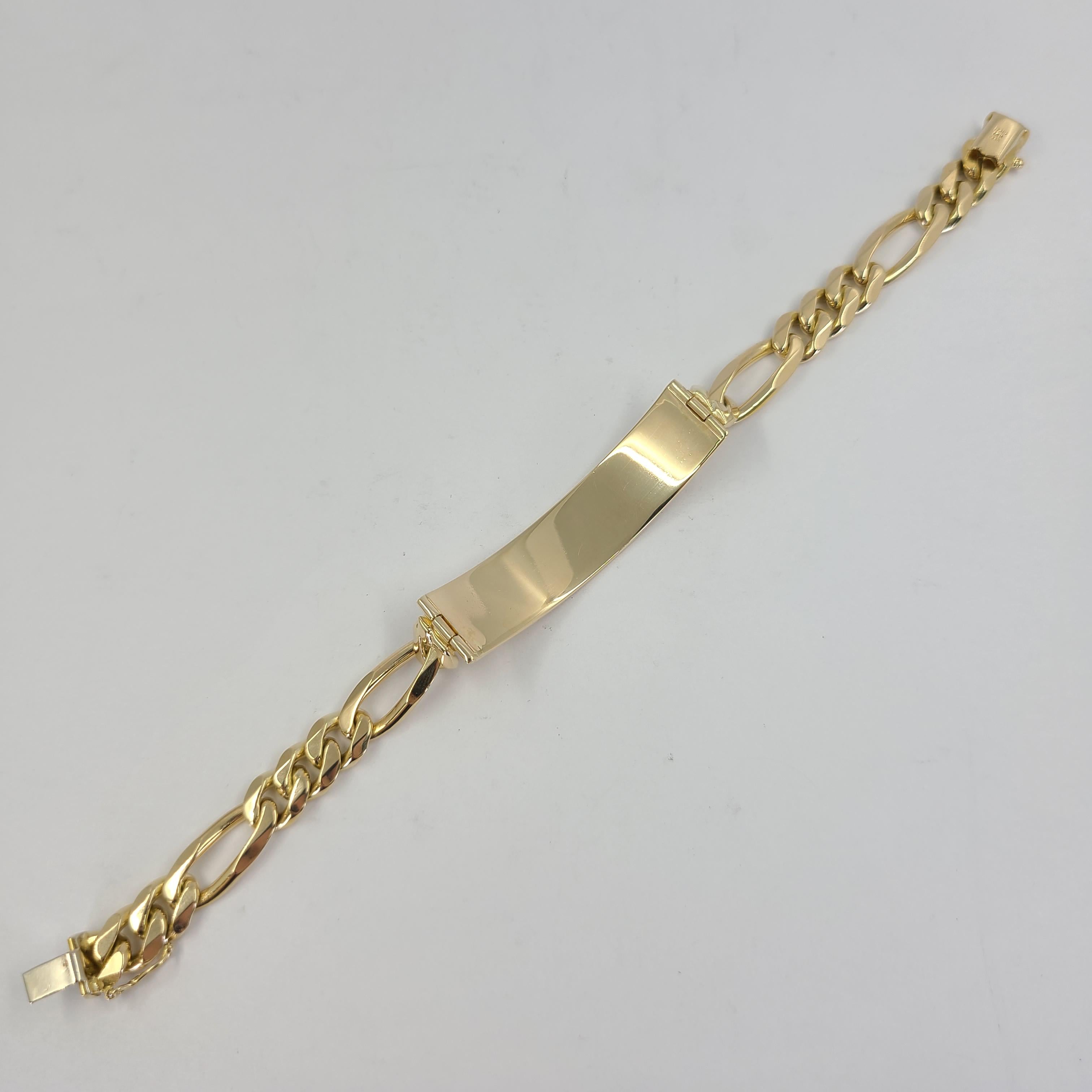 Bracelet d'identité Figaro en or jaune pour homme Pour hommes en vente