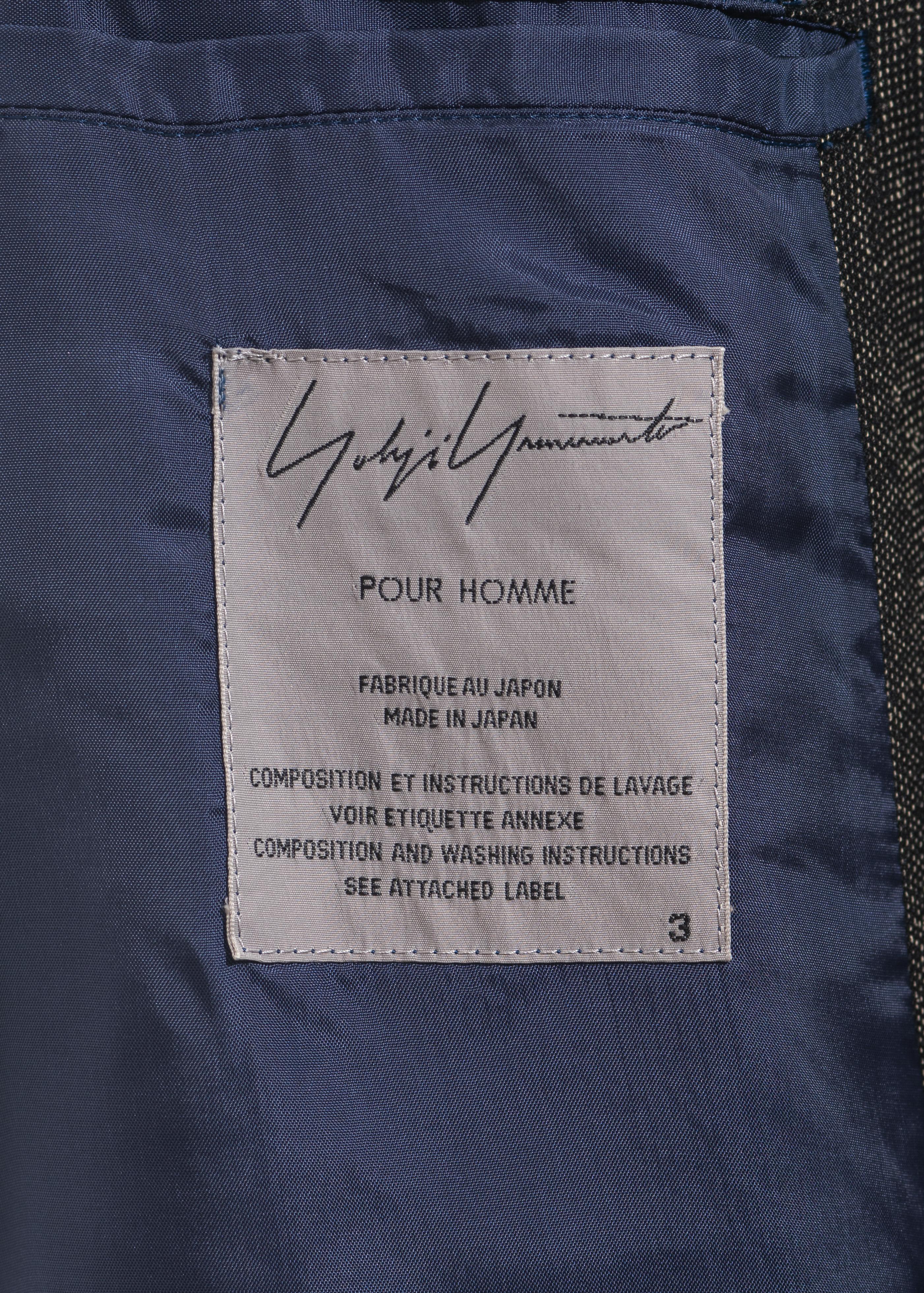 Men's Yohji Yamamoto grey wool and silk polkadot evening robe, fw 2009 For Sale 2