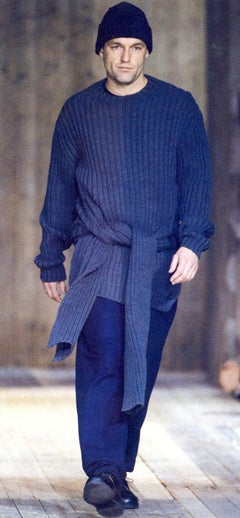 Men's Yohji Yamamoto grey wool four-sleeved knitted sweater, fw 1992
