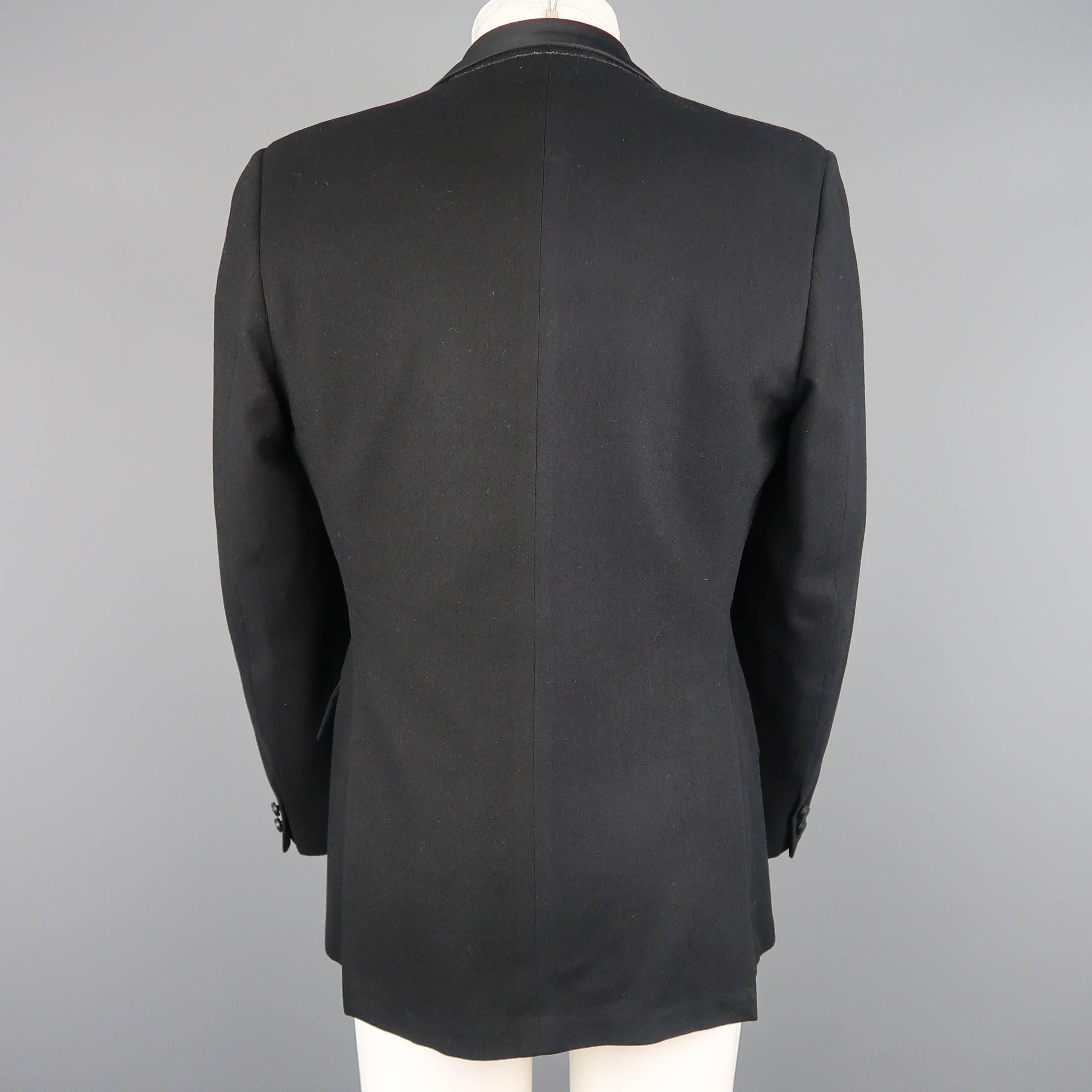 Jean Paul Gaultier Men's Wool Silk Peak Lapel Le Smoking Tuxedo Jacket 3