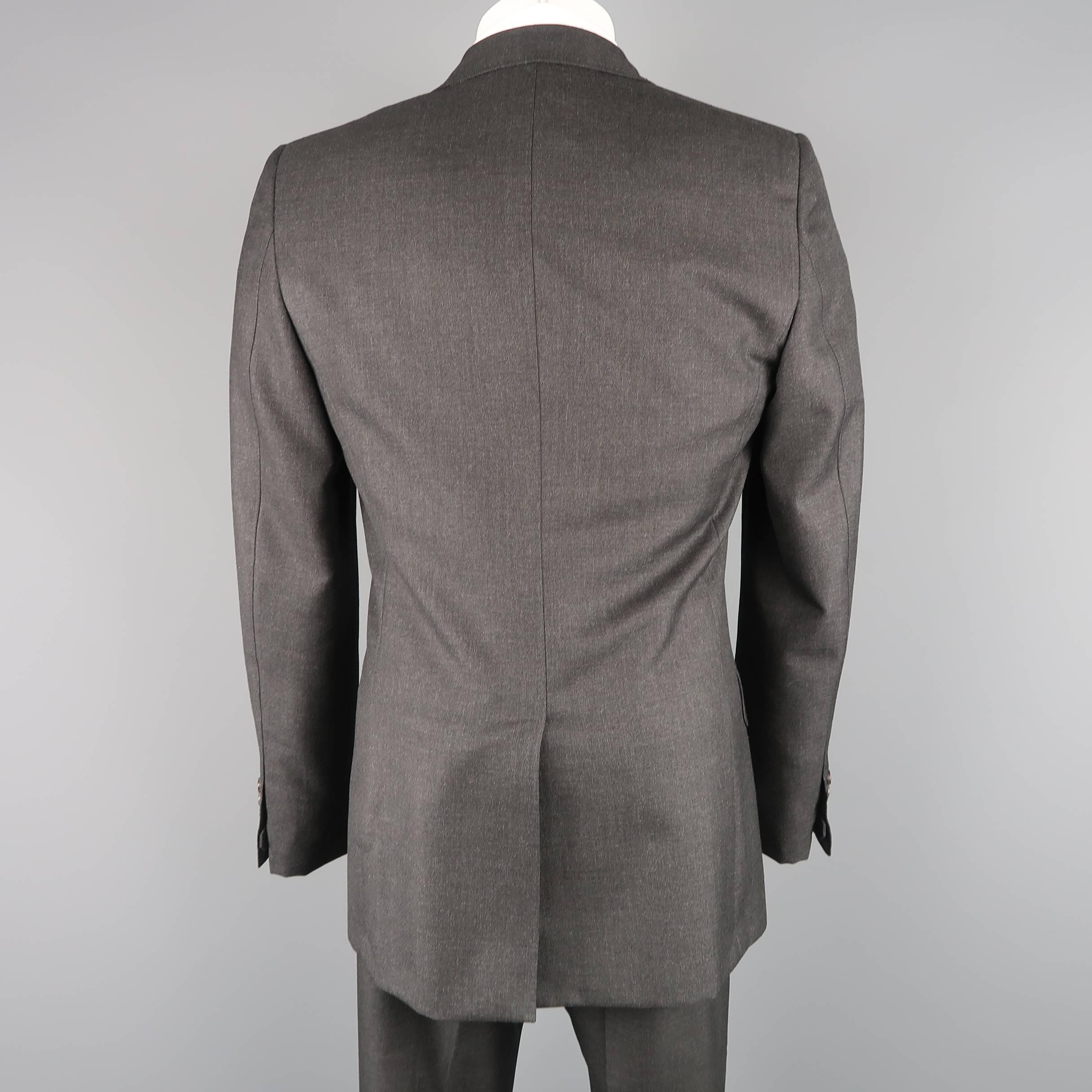 Yves Saint Laurent By Tom Ford Men's Charcoal Wool 2 Button Notch Lapel Suit 2